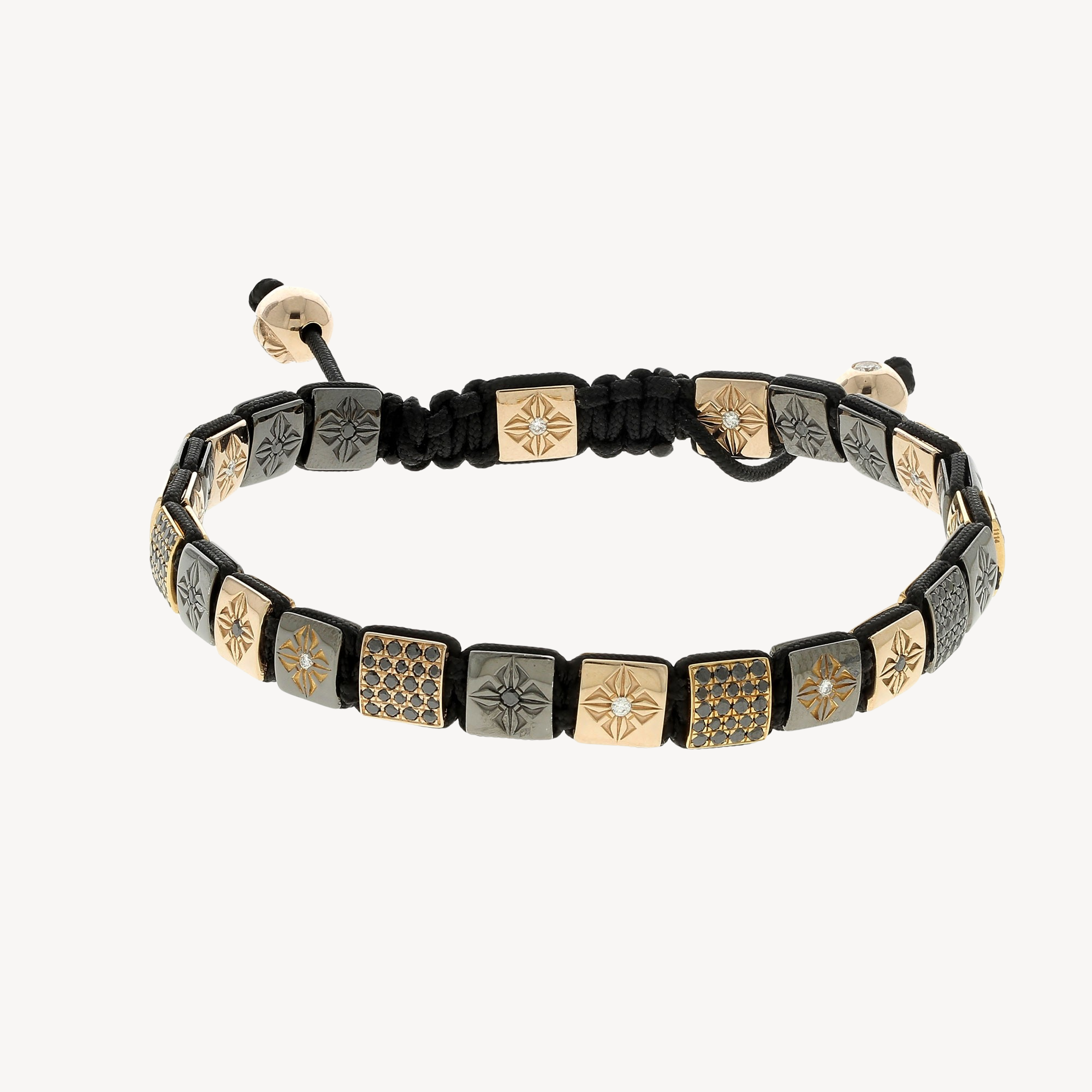 Rose Gold with White and Black Diamonds Bracelet
