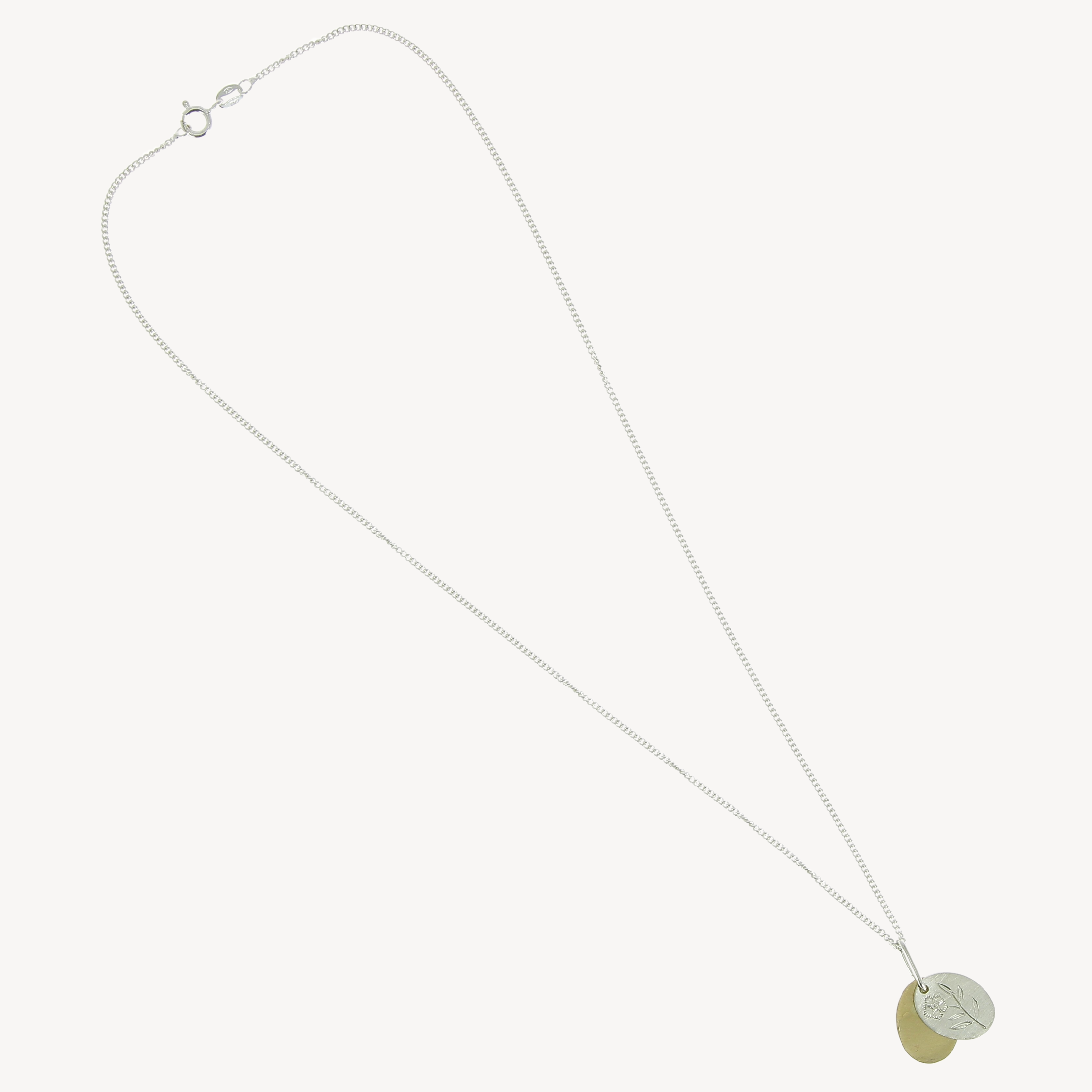 Rose with gold tags necklace