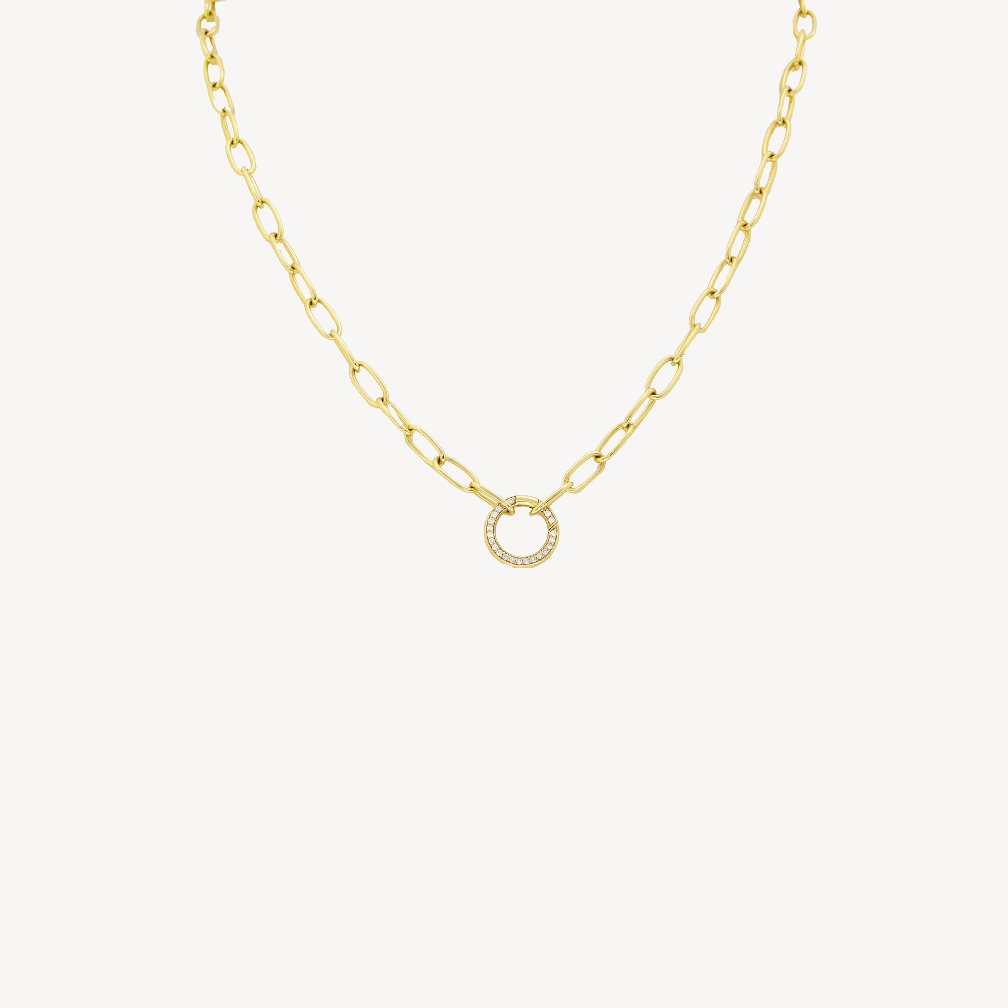 Sardinia Chain 2 with Pave Clasp Yellow Gold