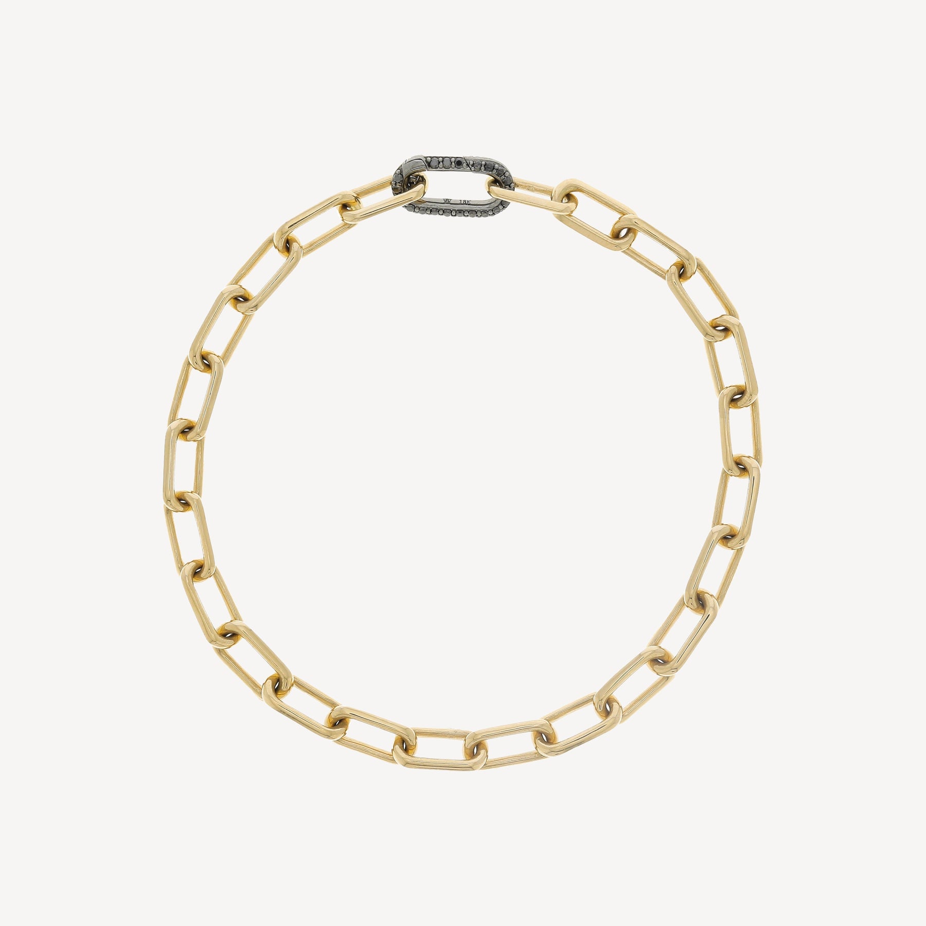 Saxon Gold and Black Diamond Link Bracelet