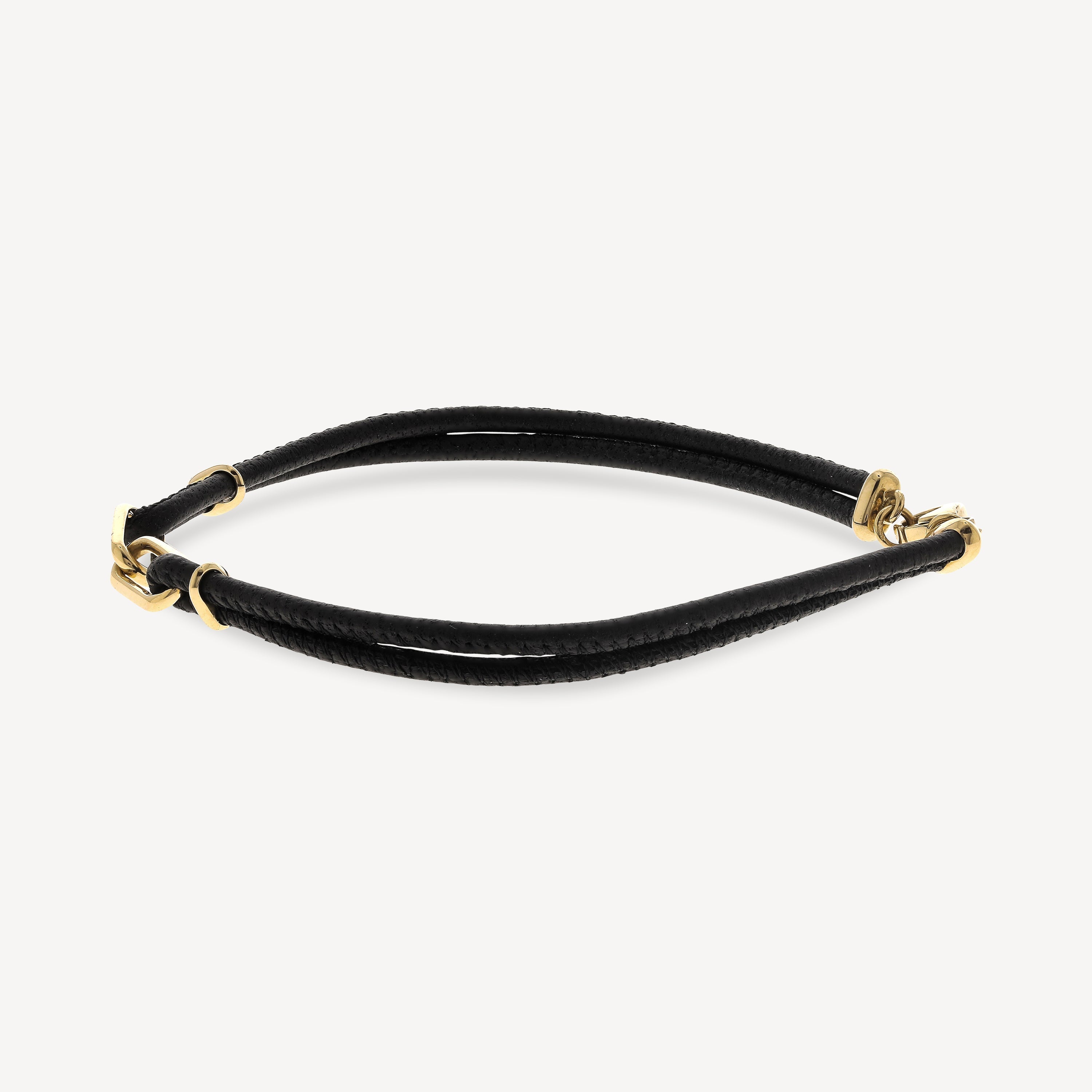 Saxon Rose Gold Double Link Napa Leather Bracelet