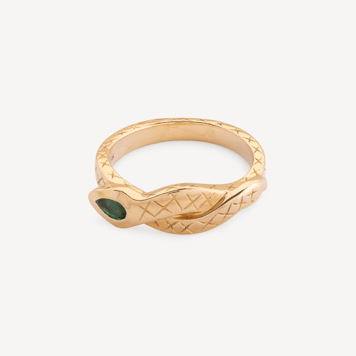Sophia Serpent Ring with Pear Emerald