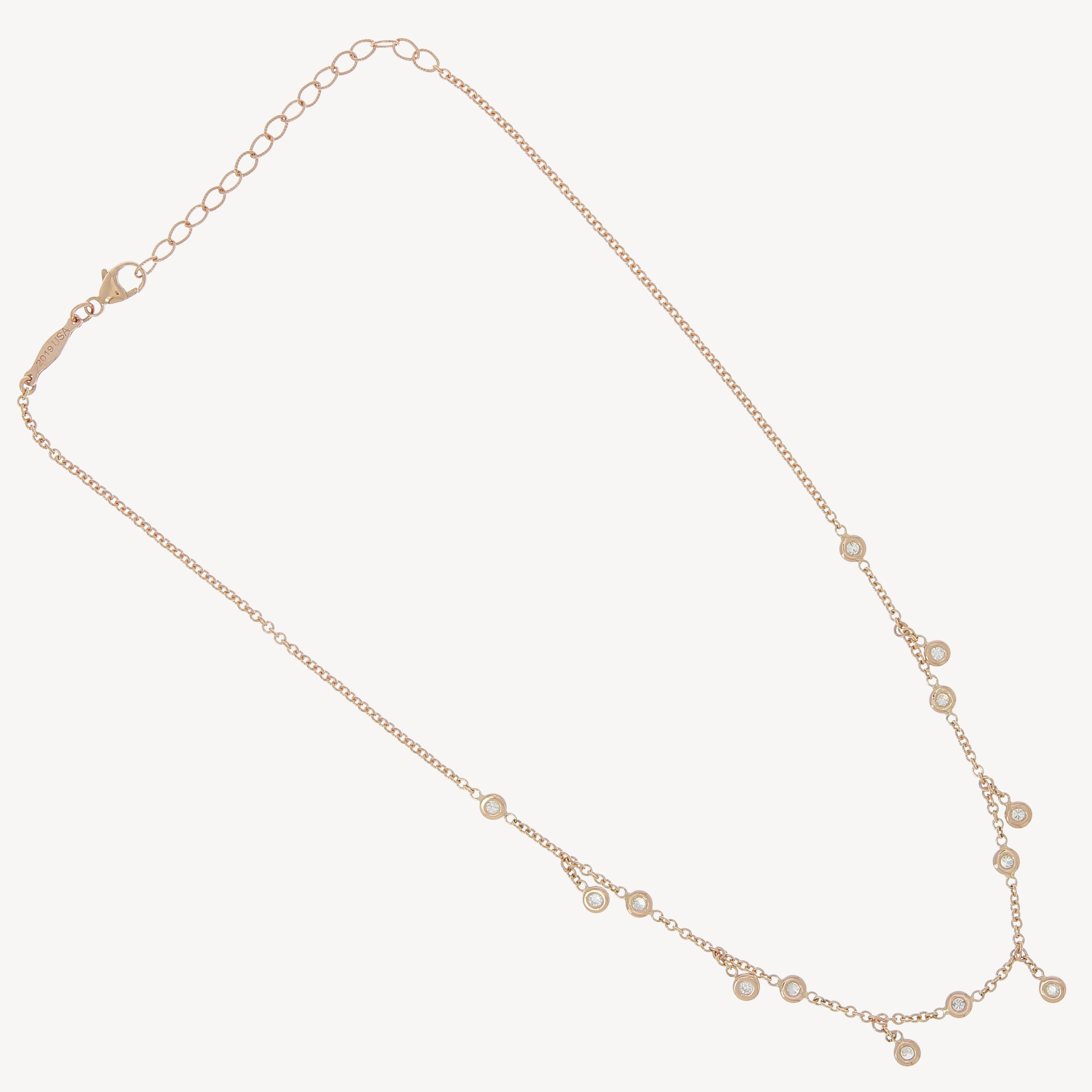 Spaced out diamond half shaker necklace