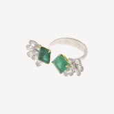 Square Rhombus Emerald Ring