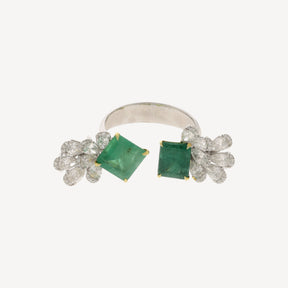 Square Rhombus Emerald Ring