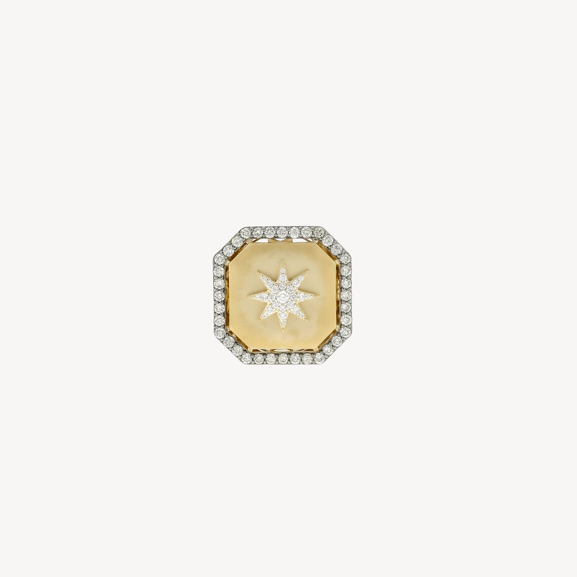 Star Square Large Diamond Rose Gold Ring