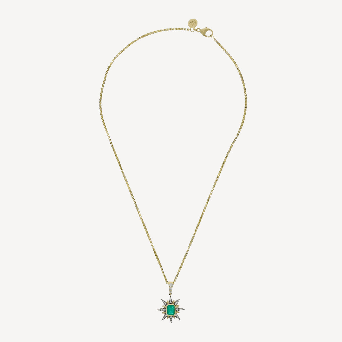Starburst Charm Emerald Necklace
