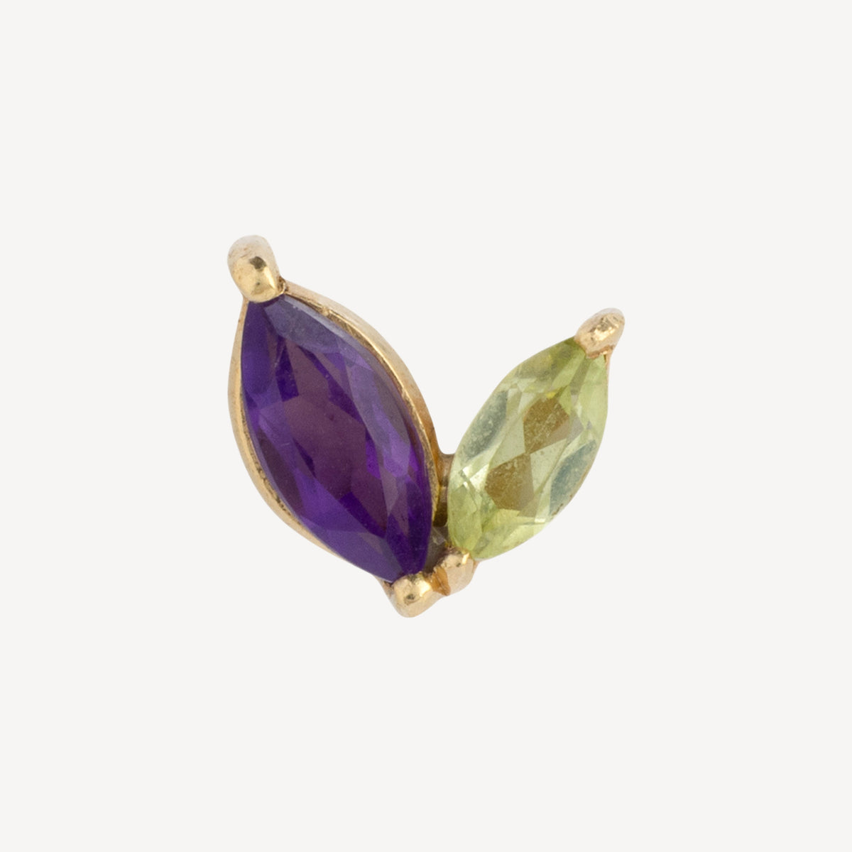 Yellow Gold Amethyst and Topaz Marquise Stud
