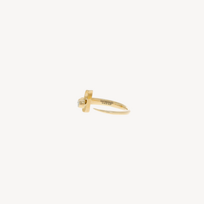 Sword Diamond Rose Gold Ring