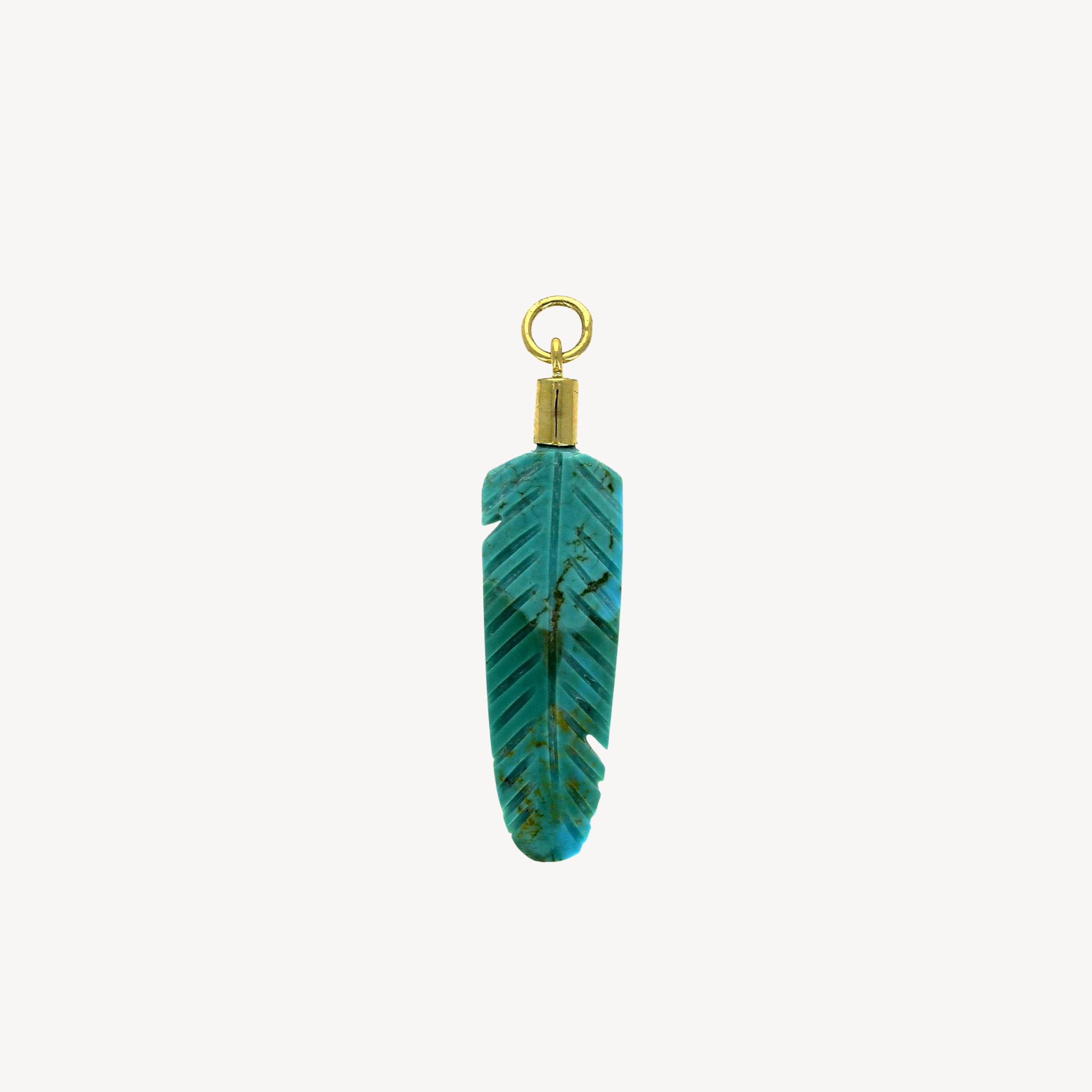 Turquoise Feather Charm