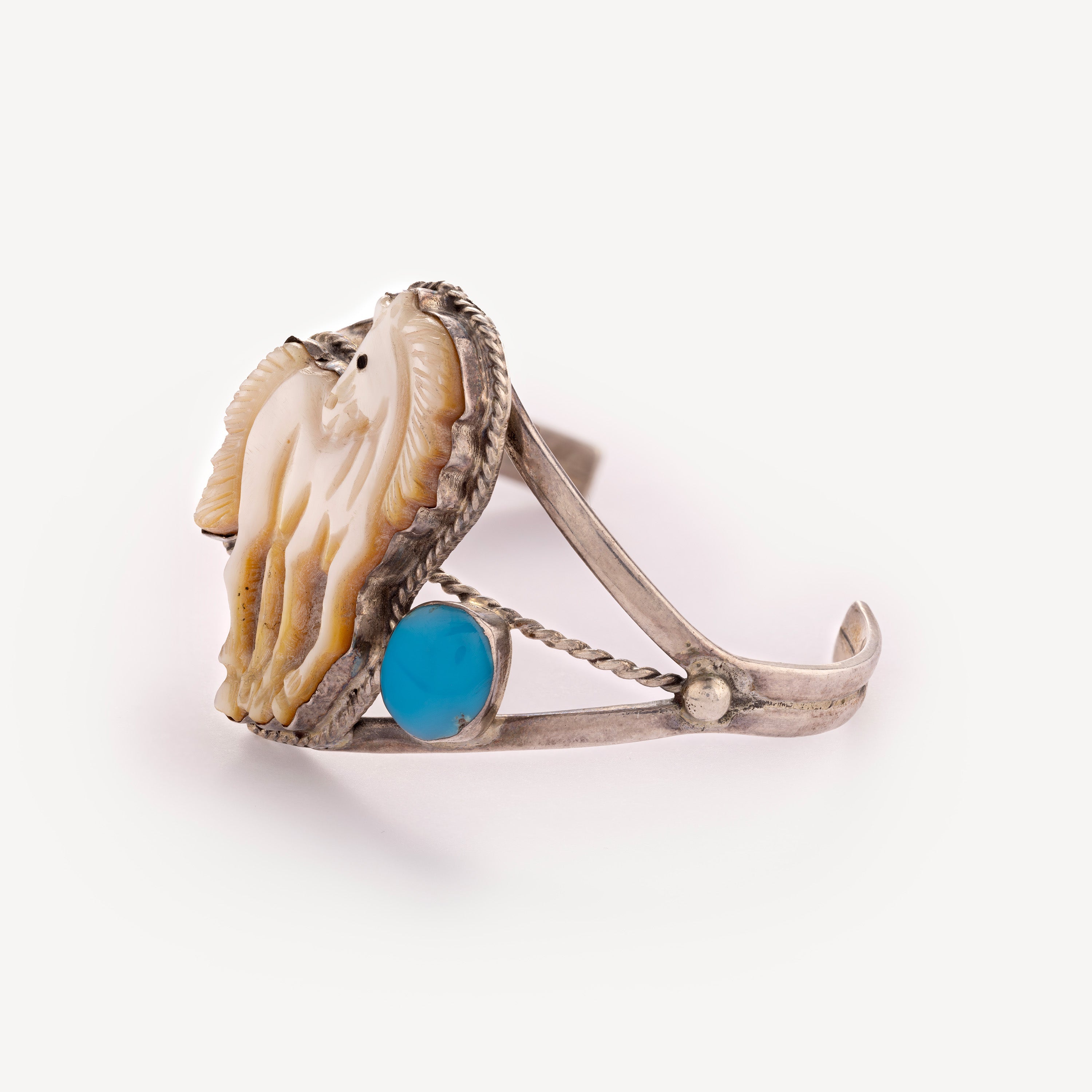 Nacre and turquoise horse bracelet