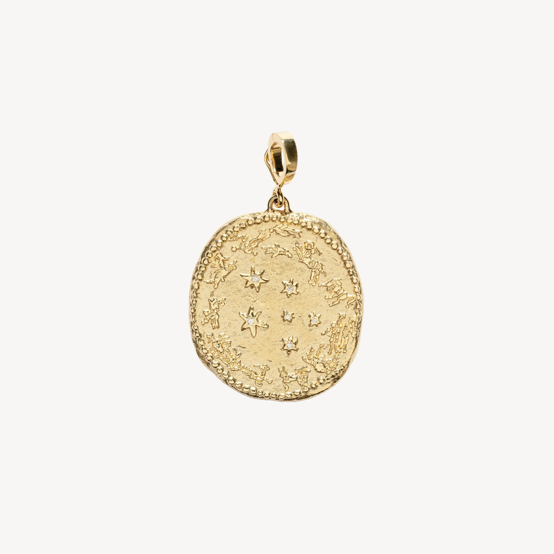 Zodiac Large Diamond Coin Charm
