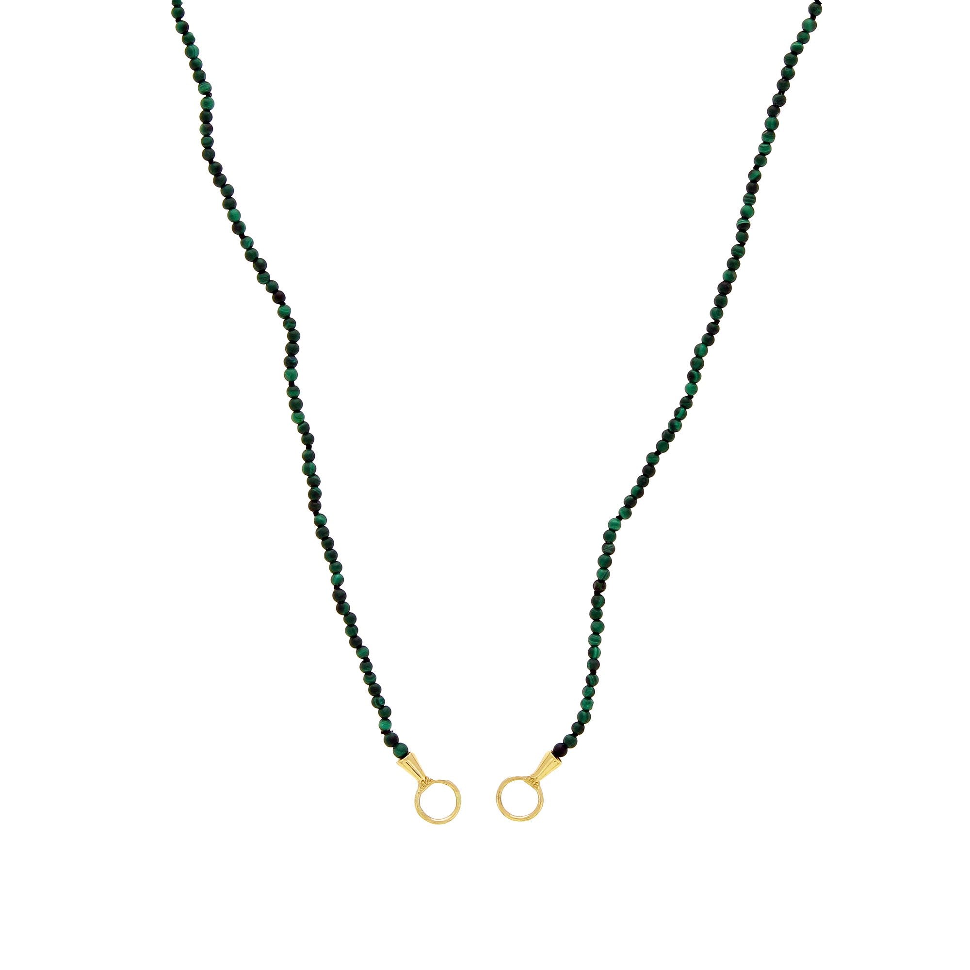 17 Malachite Strand with Yellow Gold Loops