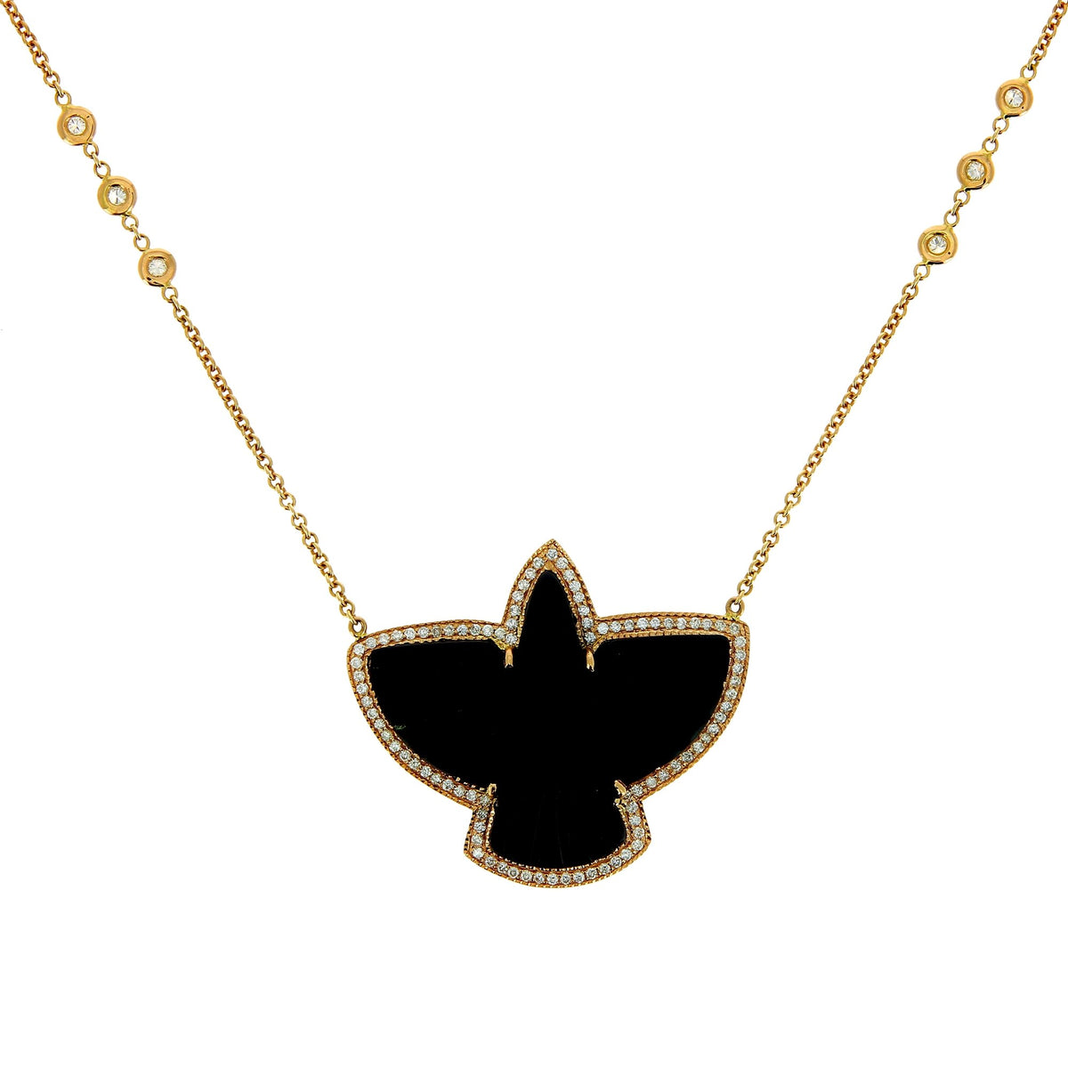 Onyx thunderbird necklace