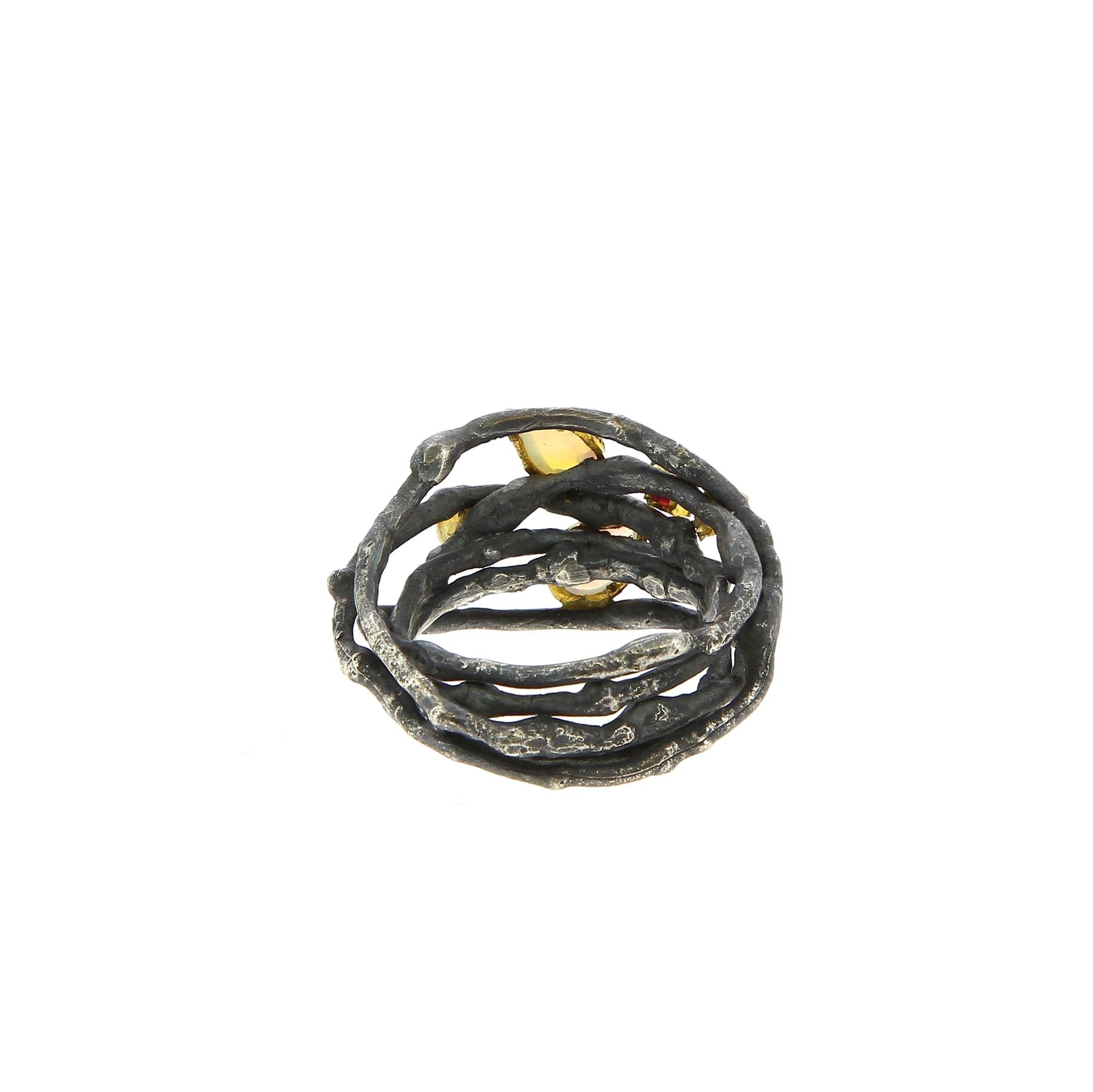 Silver and Gold Wire Ring