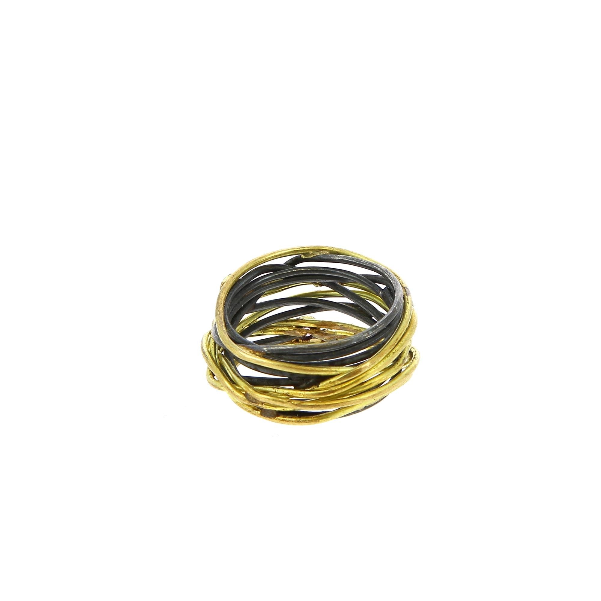 Silver and Gold Wire Ring