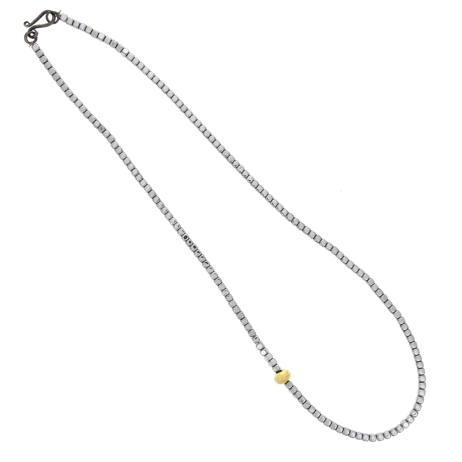 Gold Pearl Hematite Necklace