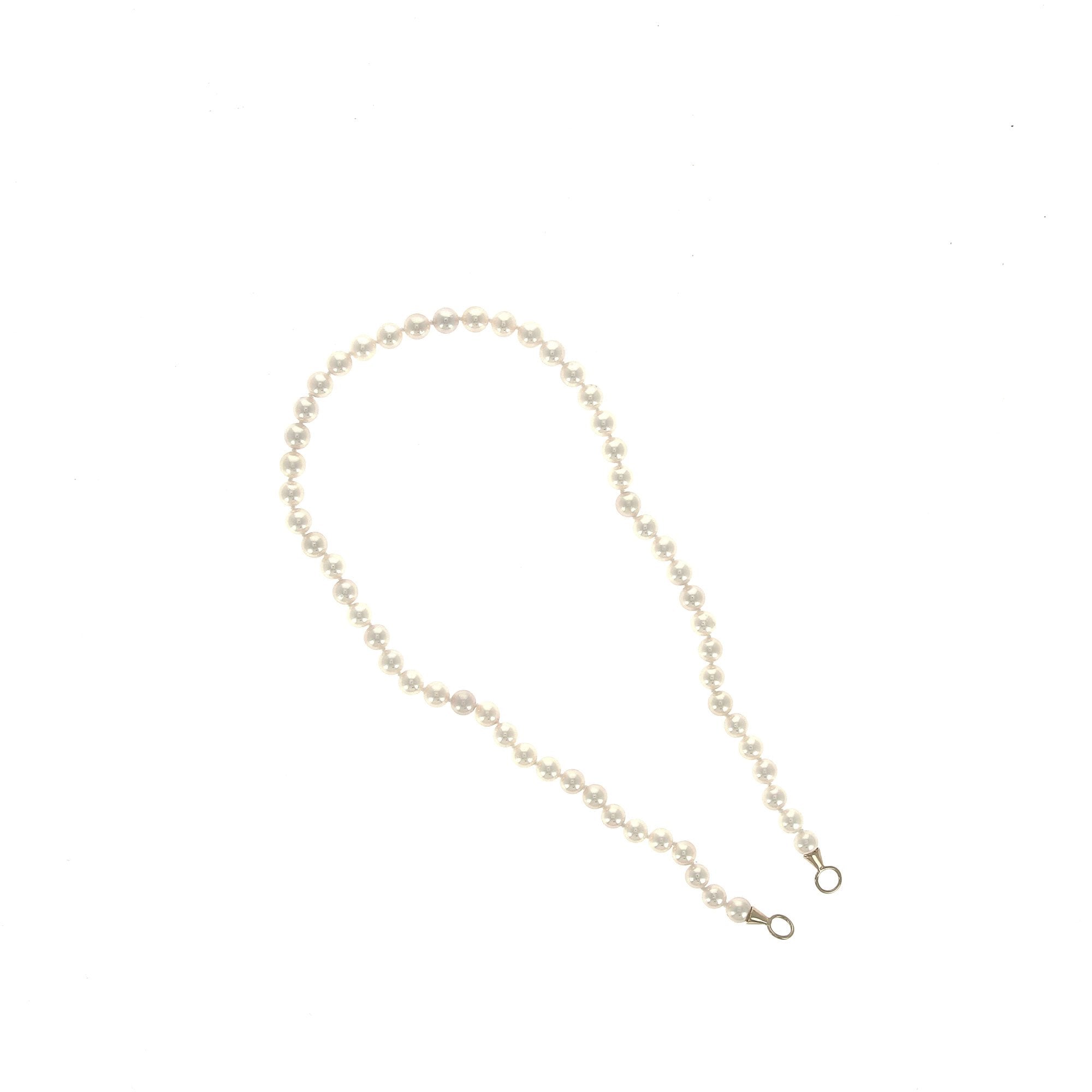 Akoya Pearl Necklace with Yellow Gold Loops