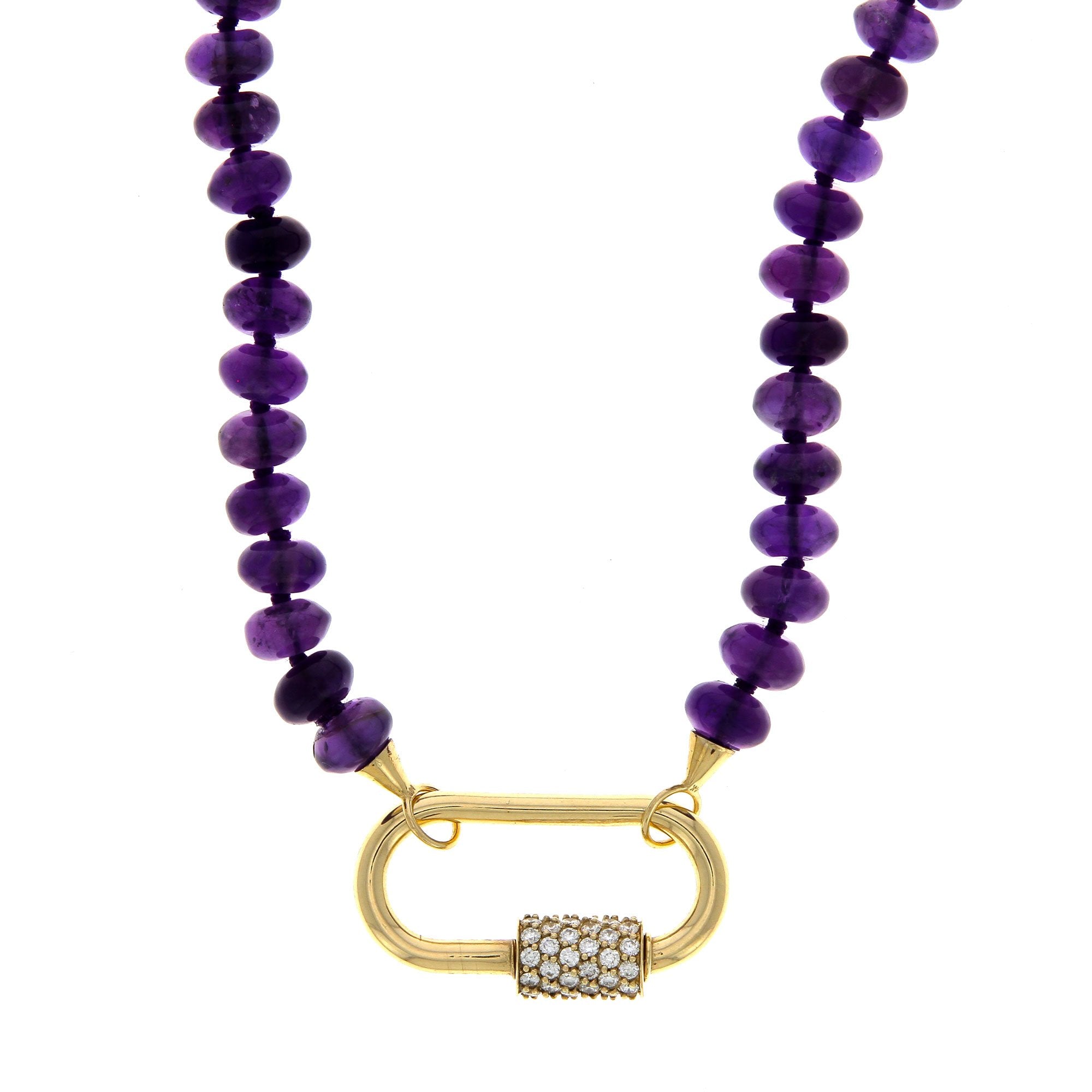Amethyst Necklace with Yellow Gold Loops
