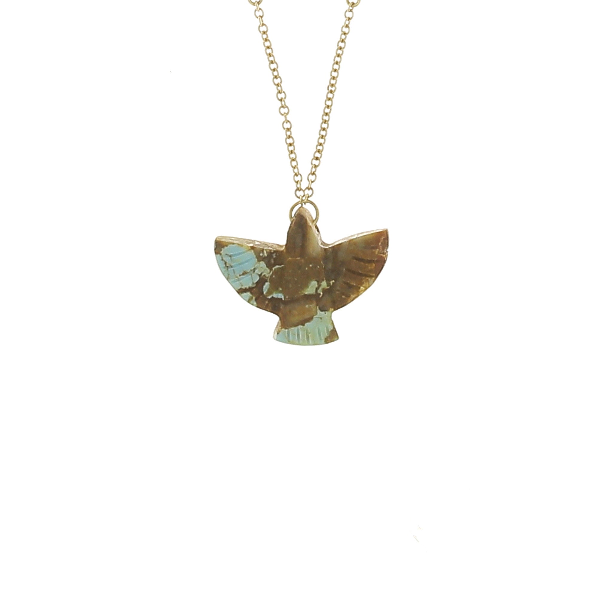 Baby turquoise thunderbird necklace