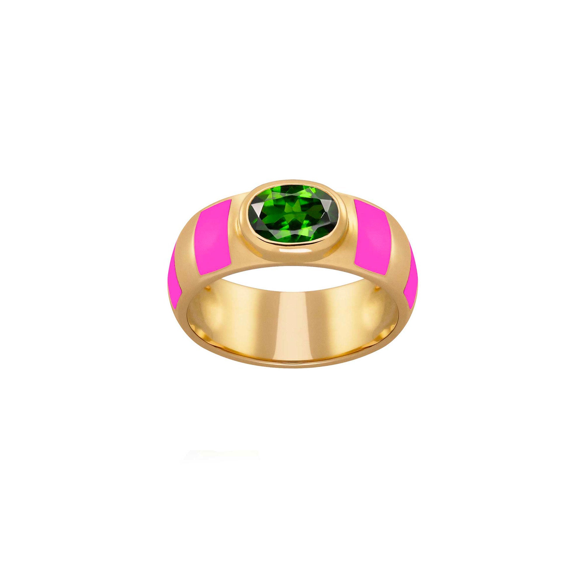 Green Diopside Auricular Delphine Ring