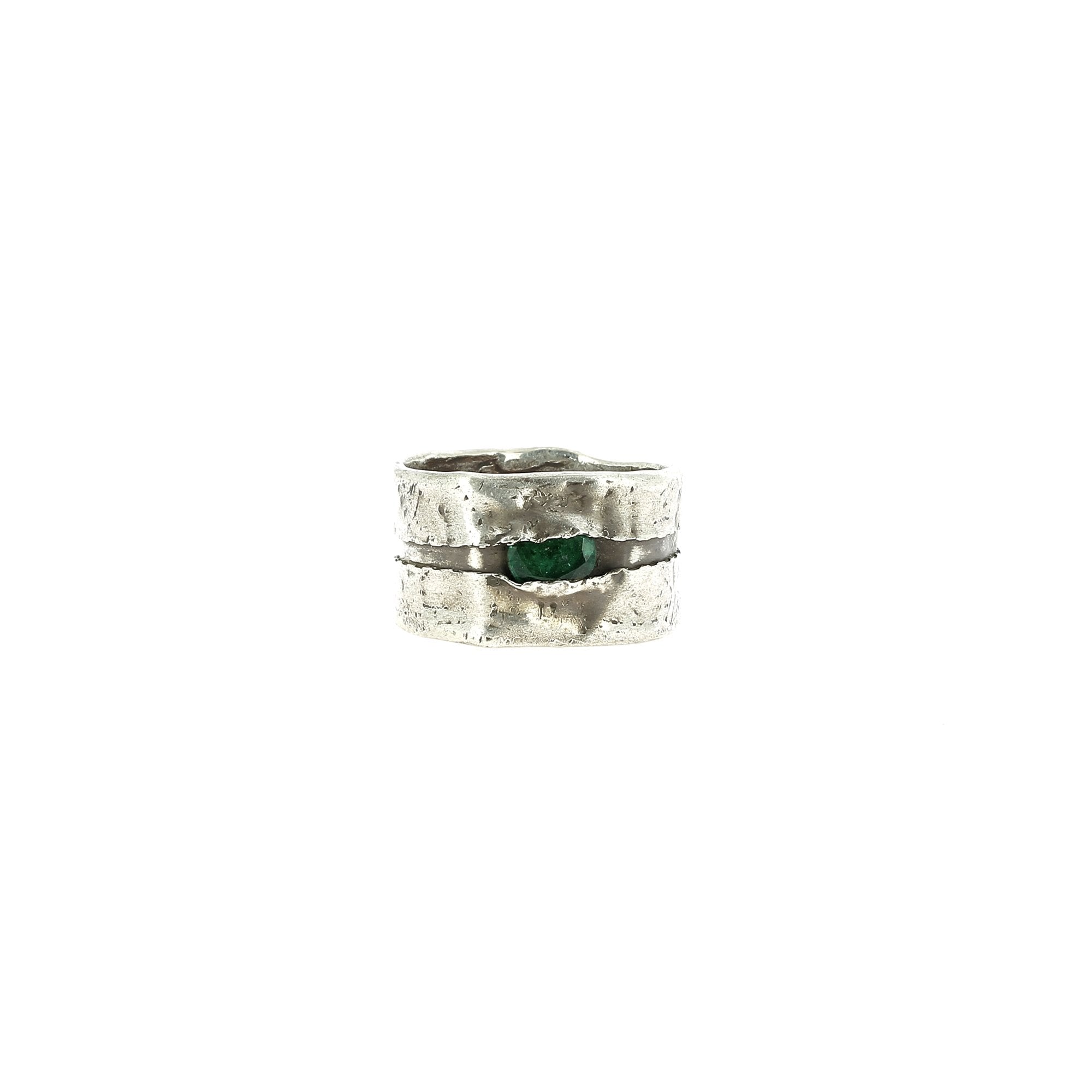 Folded Emerald Ring