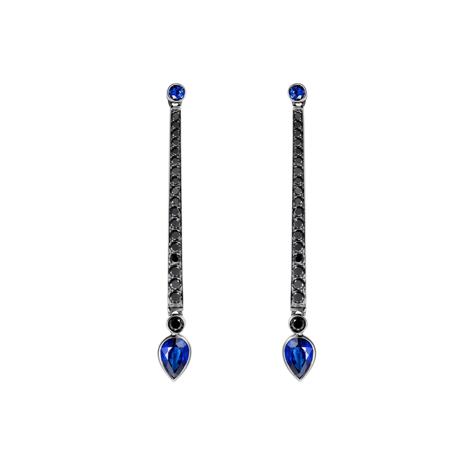Blue Sapphires En Pointe Earrings