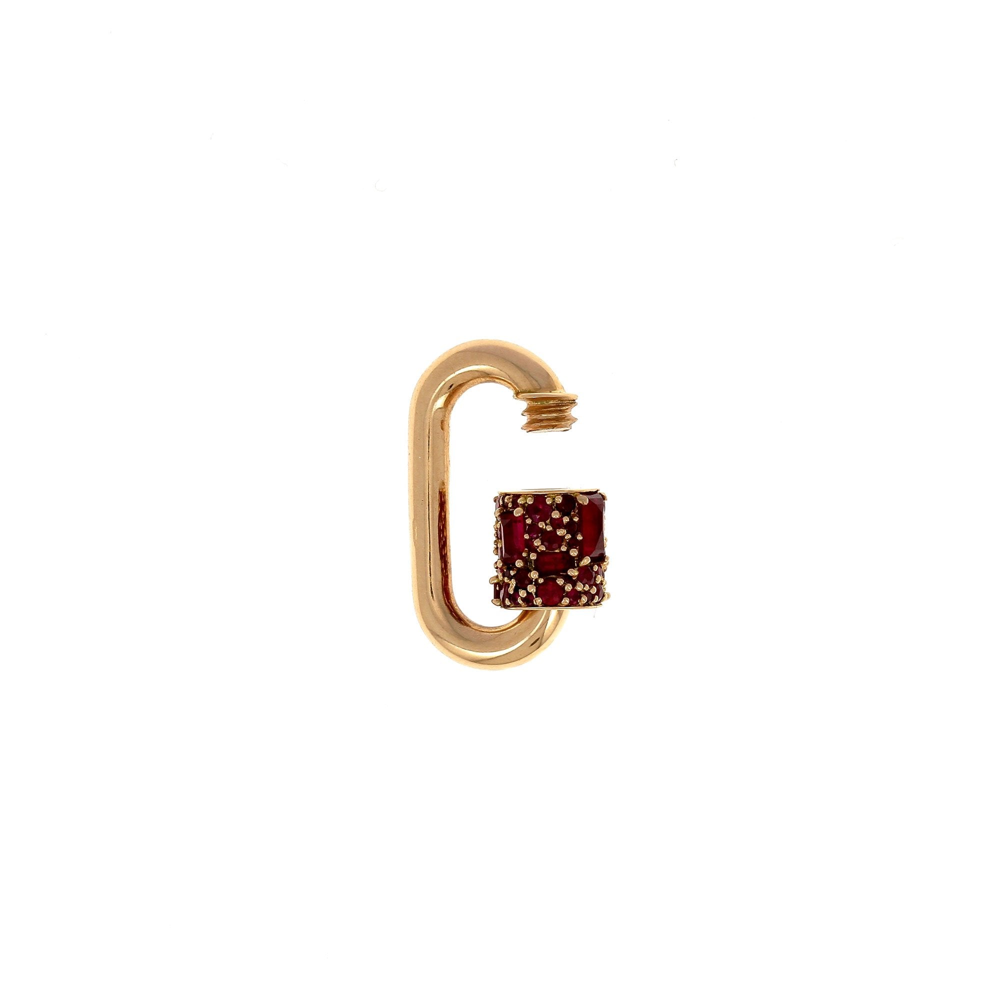 Chubby Medium Lock Pave and Baguette Rubies