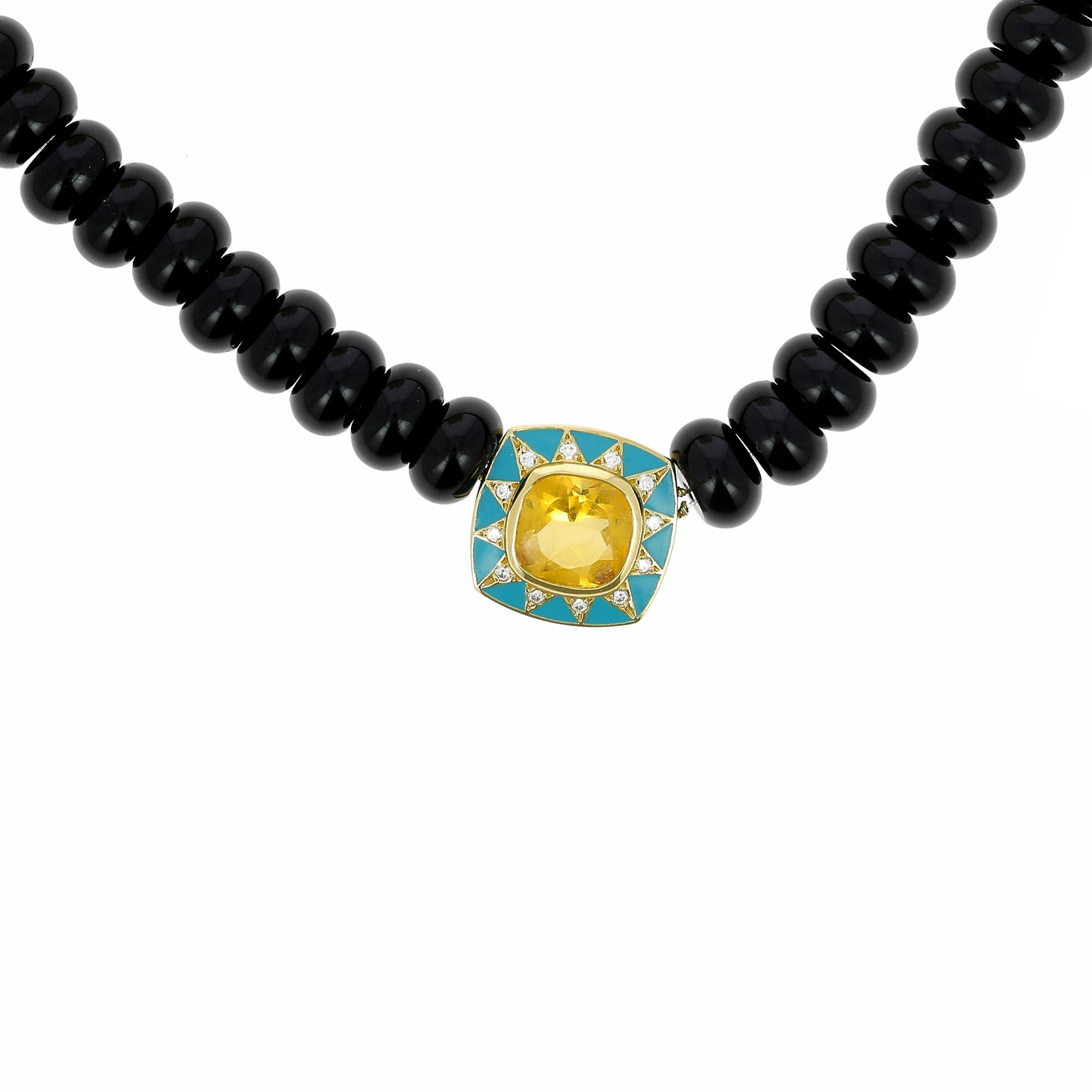 Onyx and Citrine Stella 4 Necklace