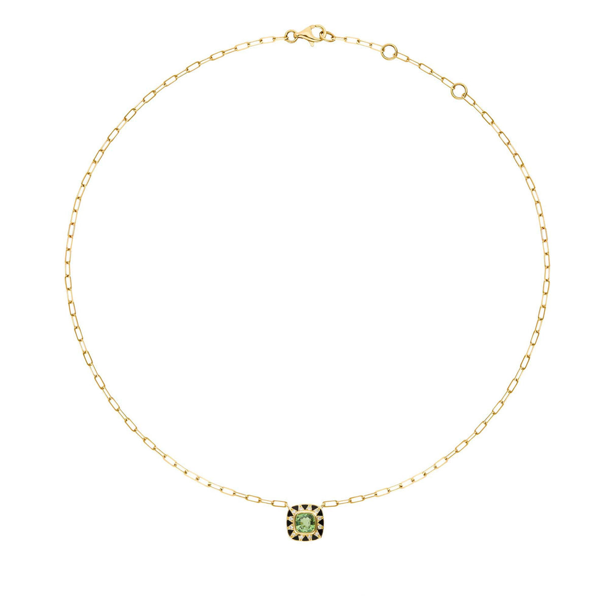 Green Sapphire Stella Necklace Diamonds