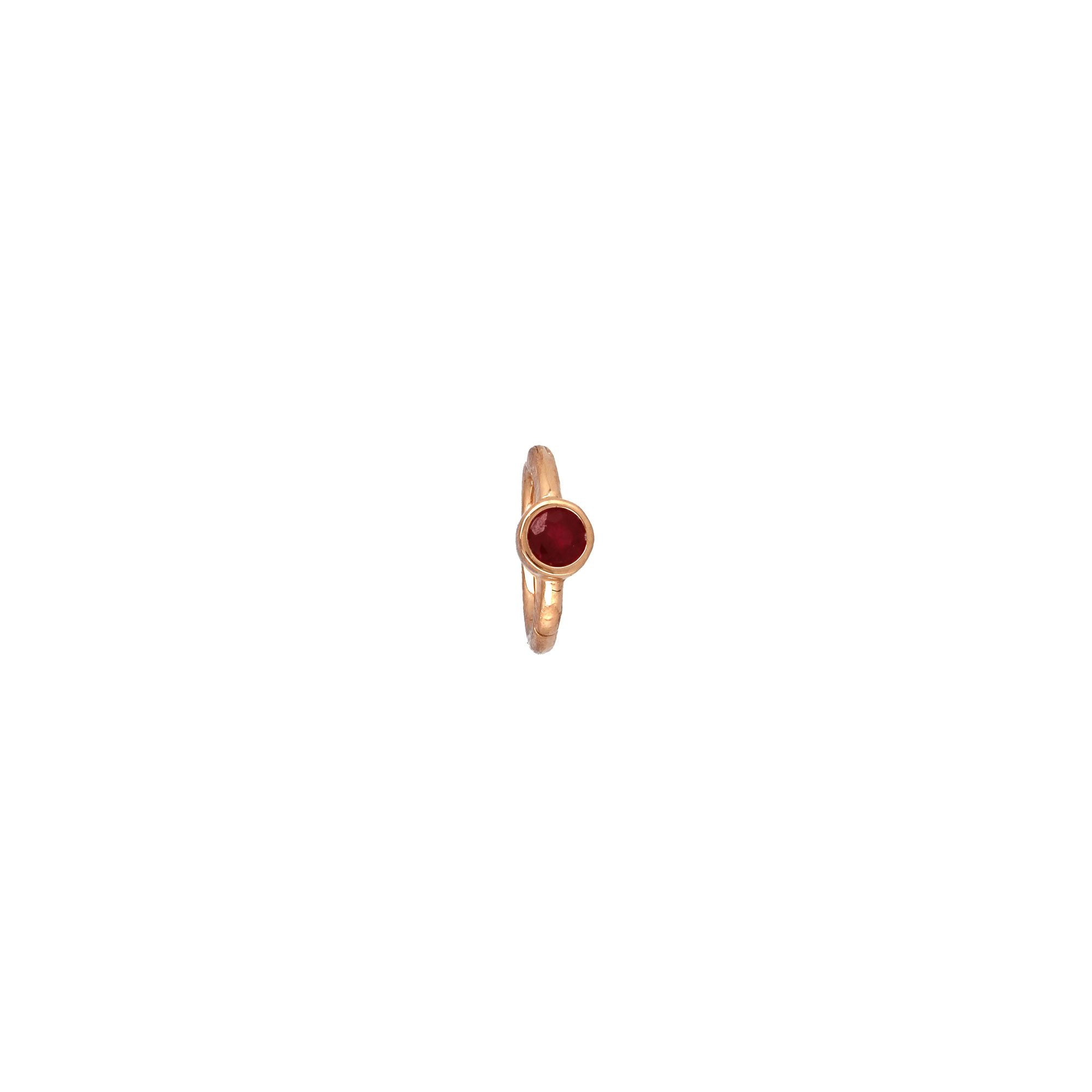 6.5mm 2.5mm Ruby Hoop Rose Gold