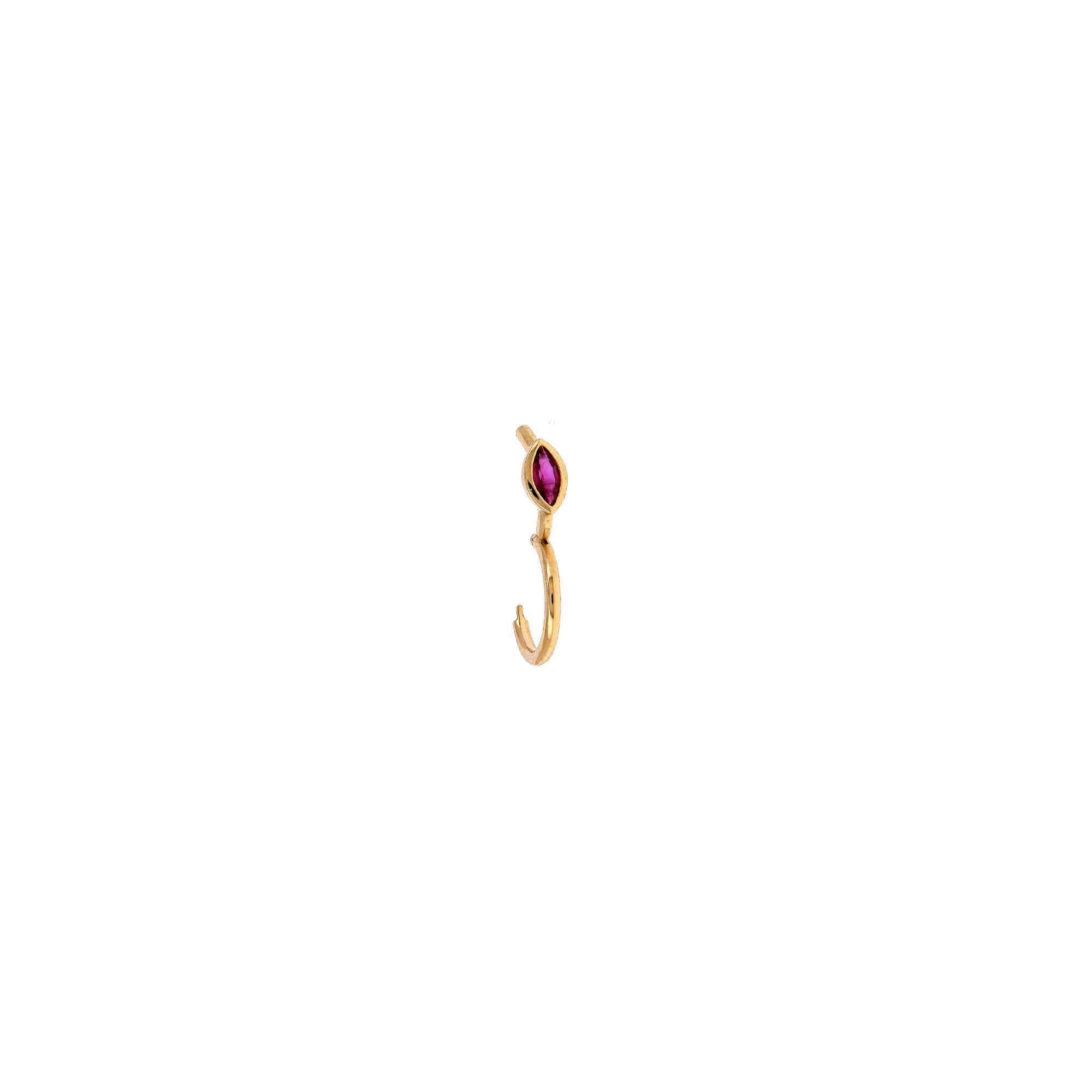 Ruby Marquise 3x2mm 6.5mm Hoop Rose Gold