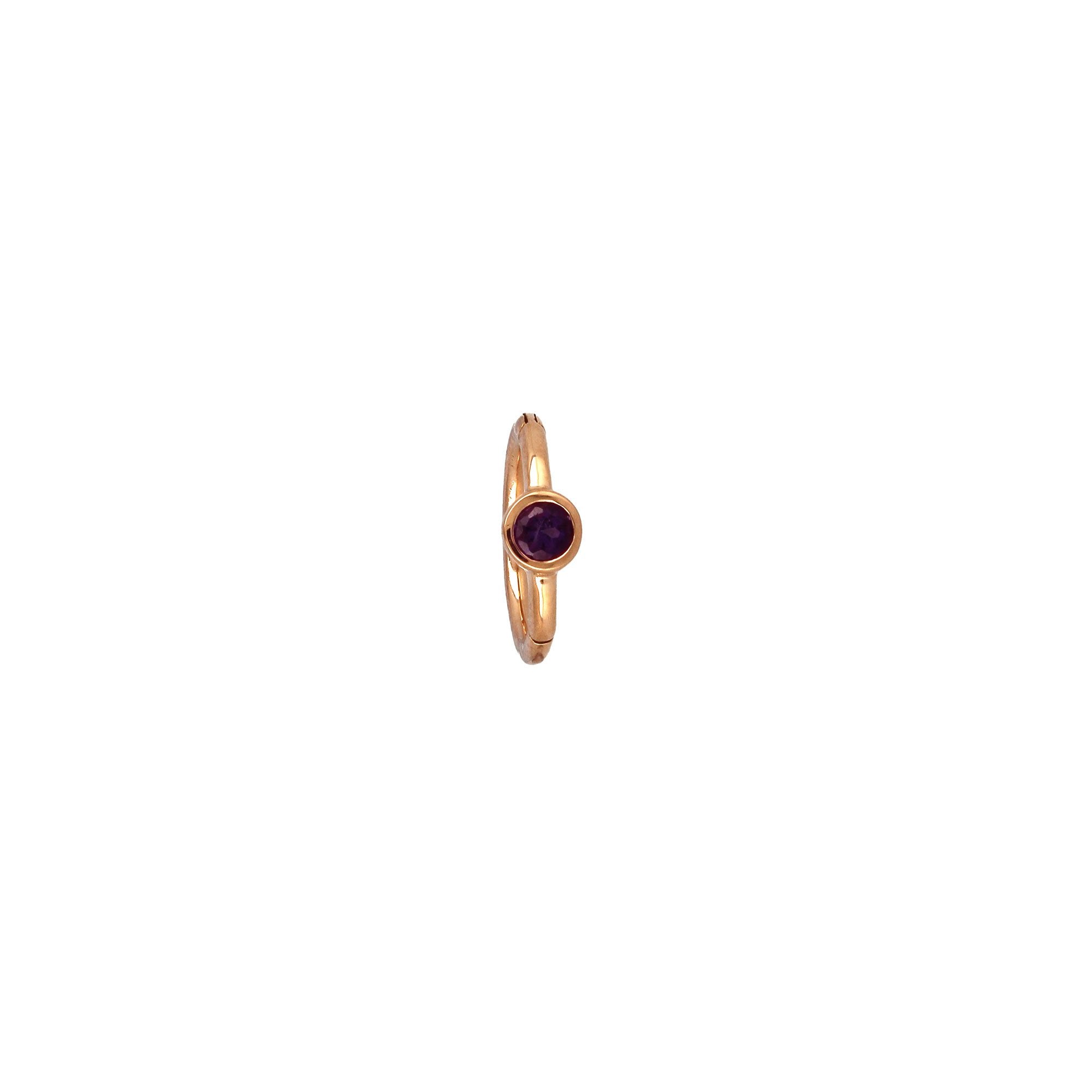 8mm 2.5mm Amethyst Hoop Rose Gold