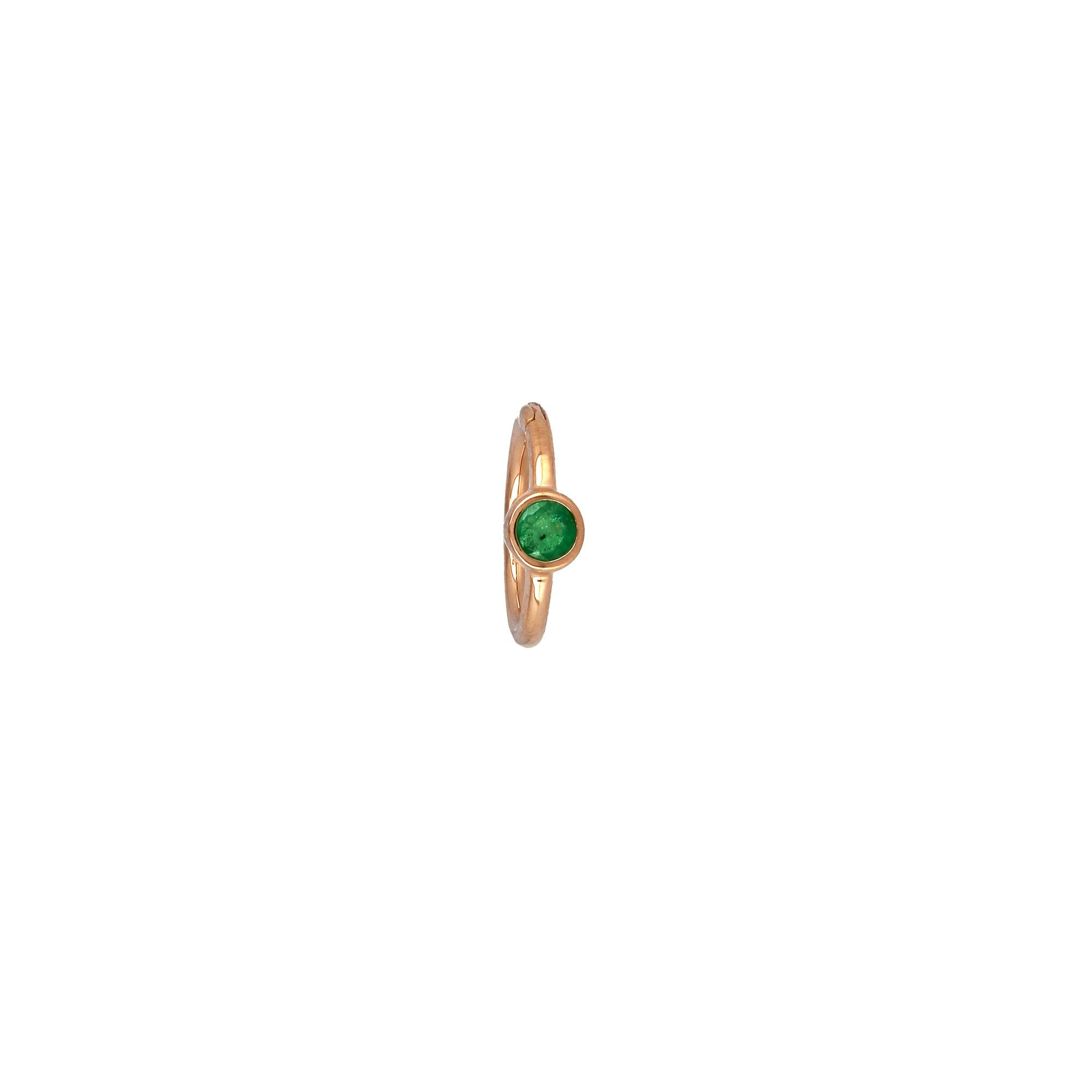 8mm 2.5mm Emerald Hoop Rose Gold