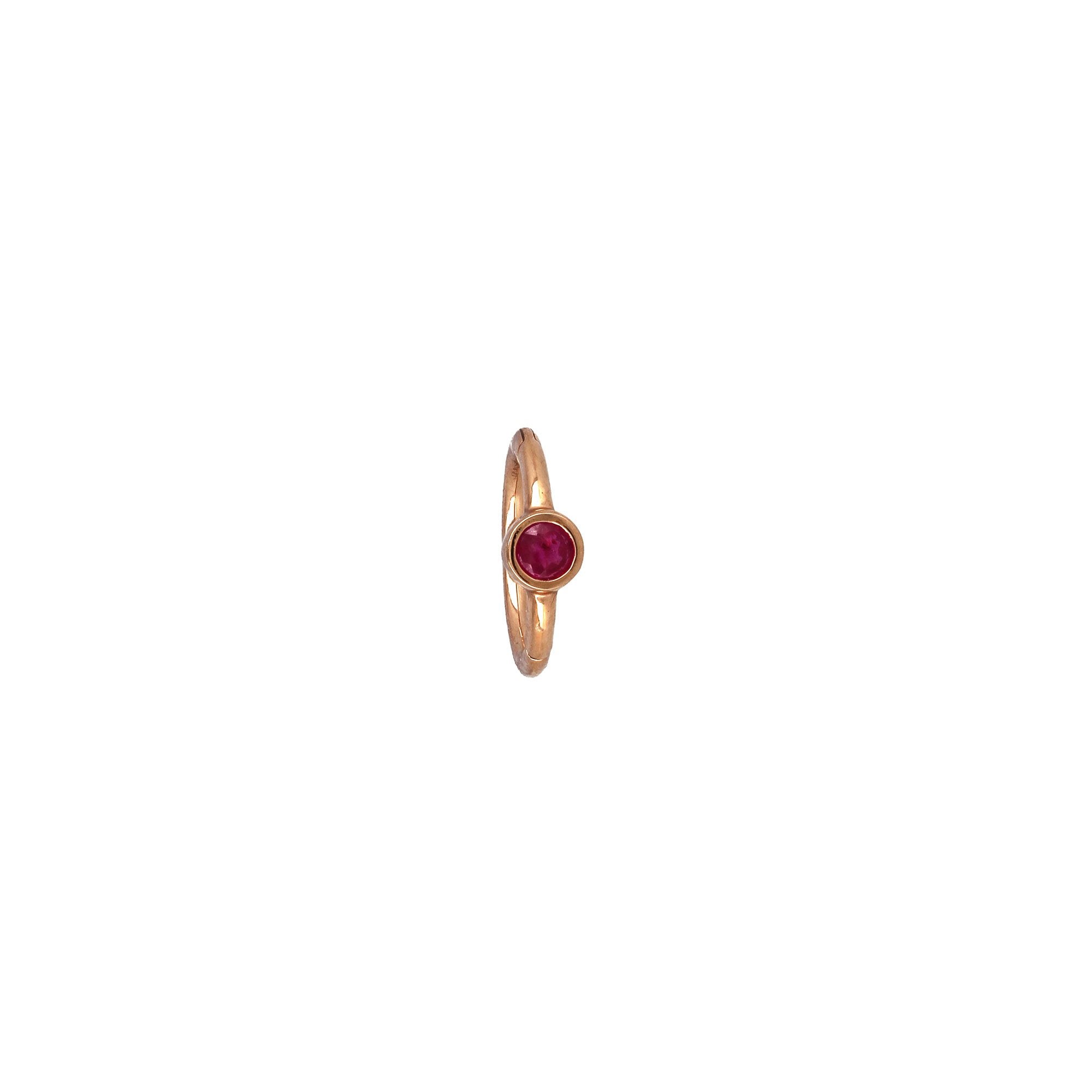8mm 2.5mm Ruby Hoop Rose Gold