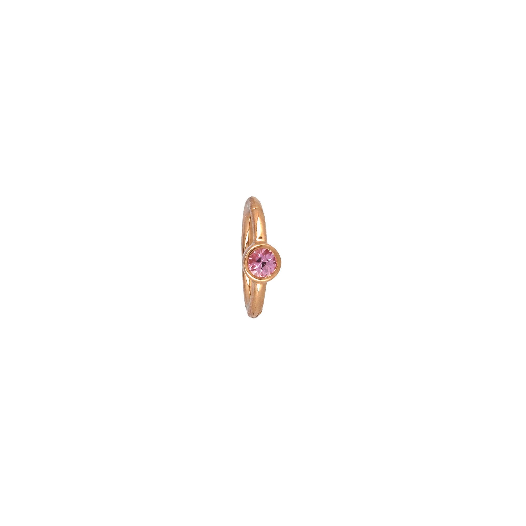 8mm 2.5mm Pink Sapphire Hoop Rose Gold