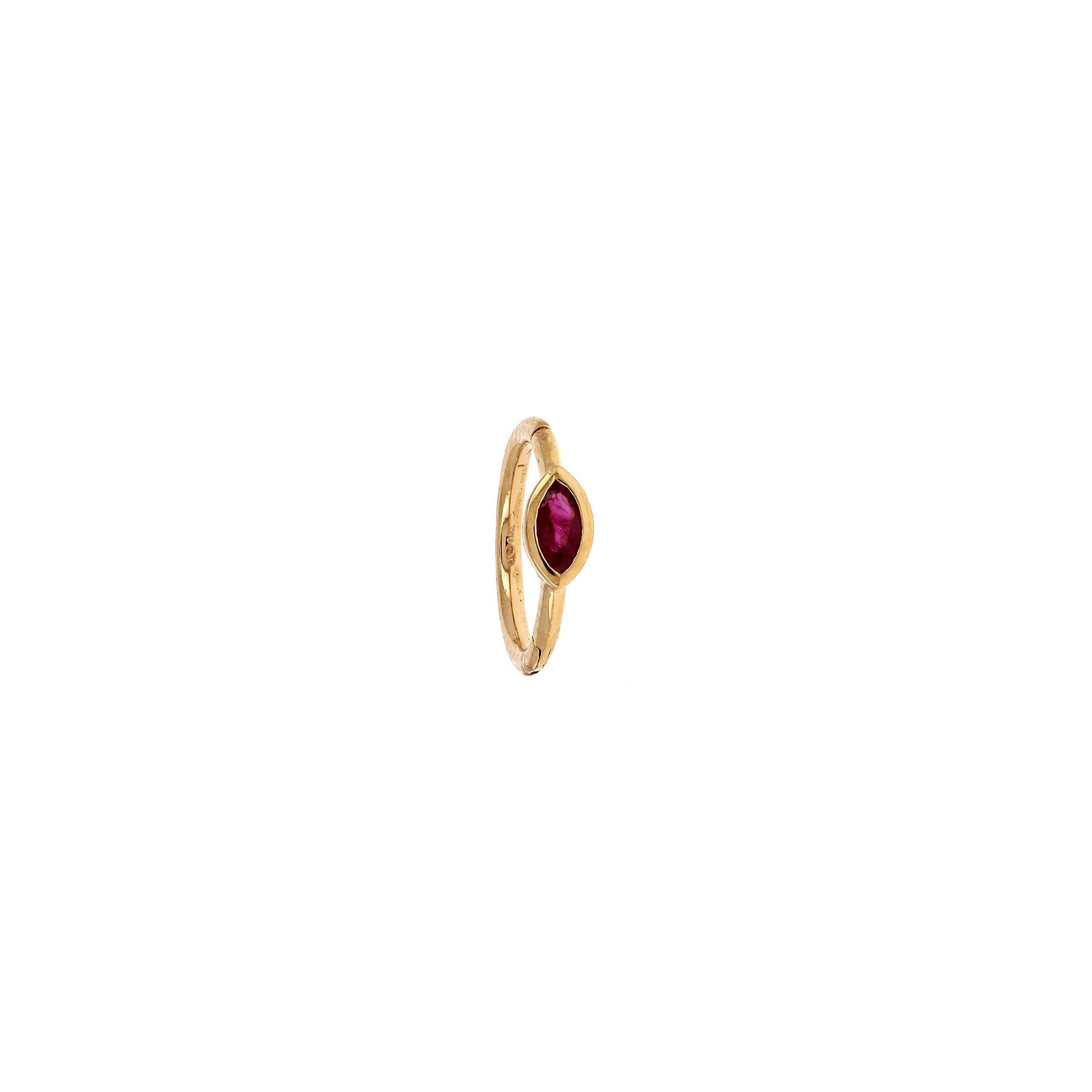 Ruby Marquise 3x2mm 8mm Hoop Rose Gold