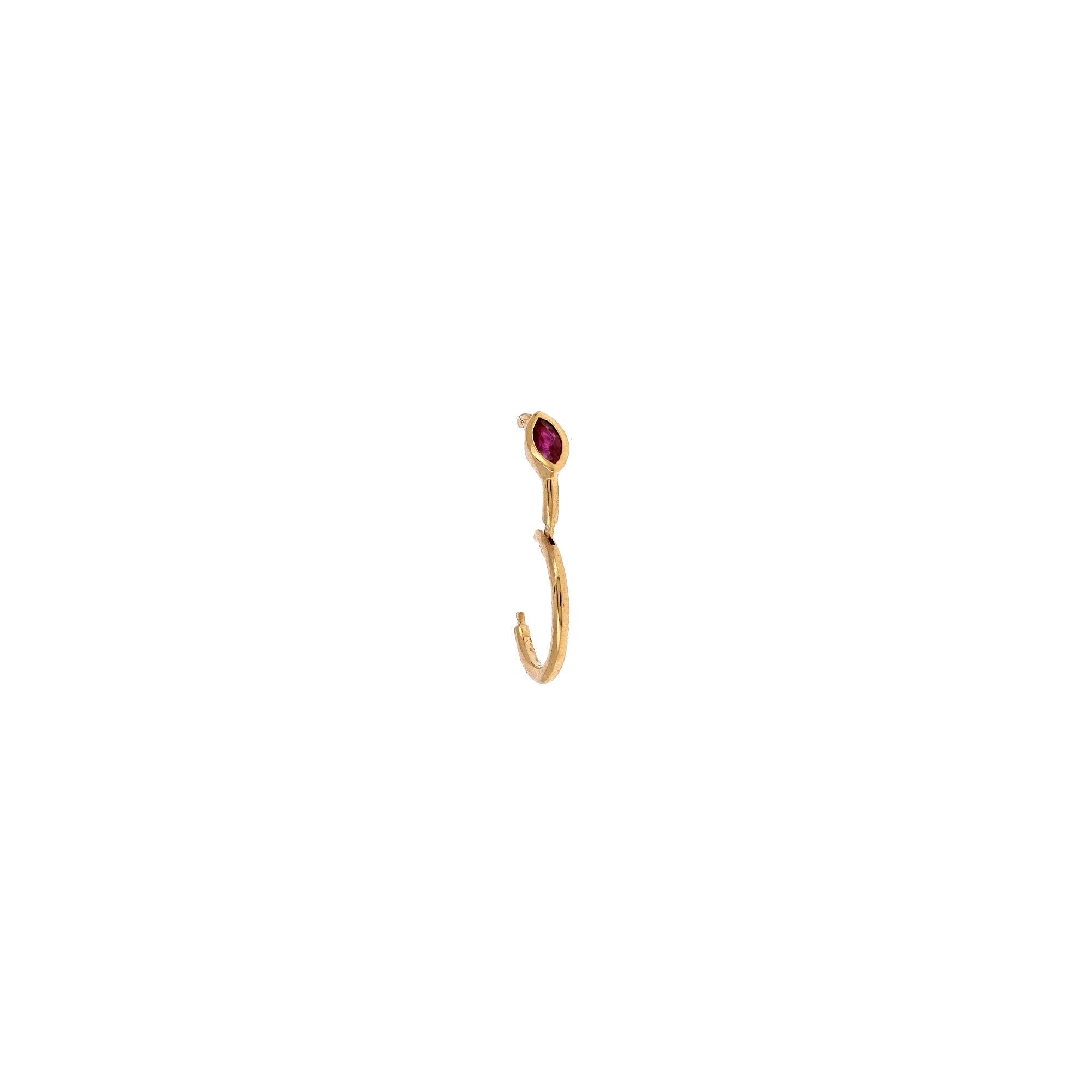 Ruby Marquise 3x2mm 8mm Hoop Rose Gold