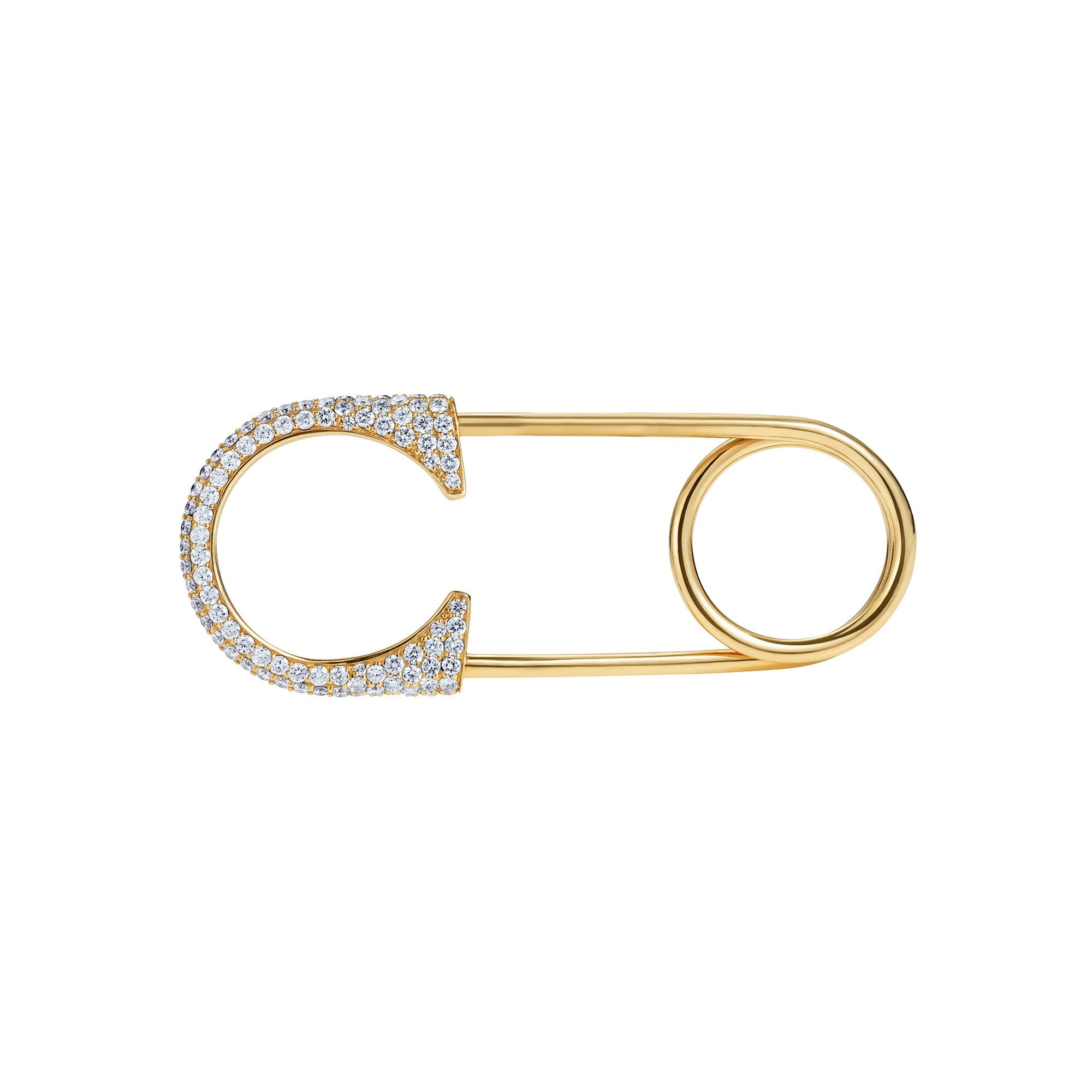 Diamond Safety Pin Ring