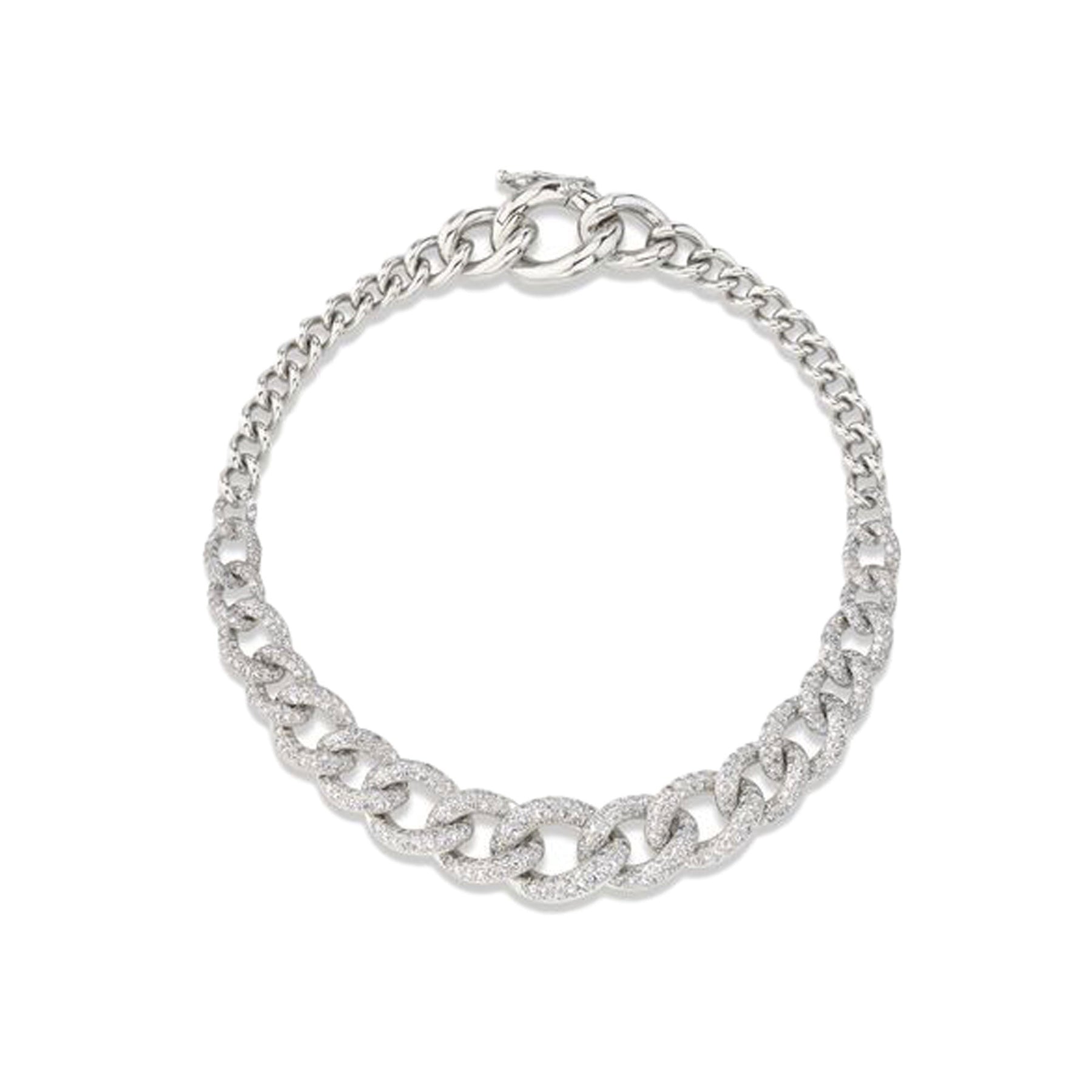 Gradual Pave Diamond Link Bracelet