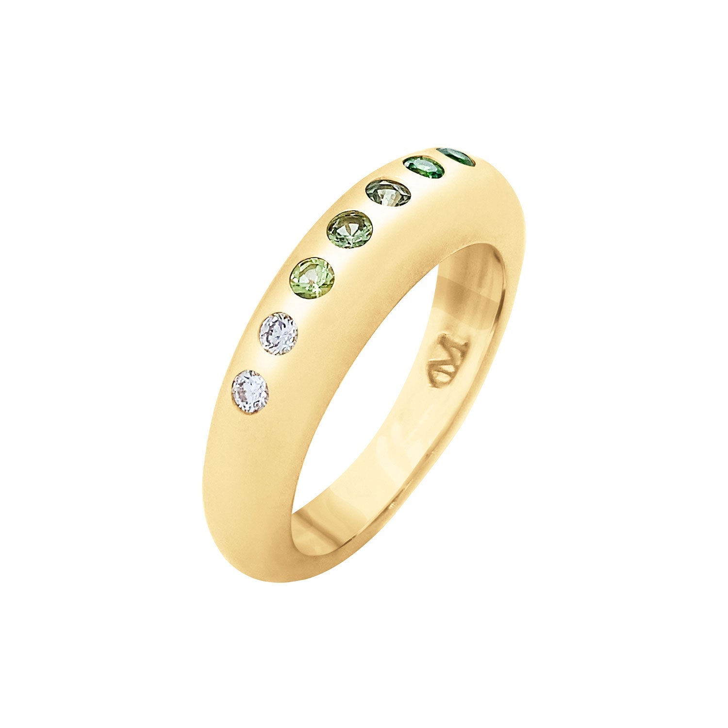 Green Ombre Skinny Nomad Ring