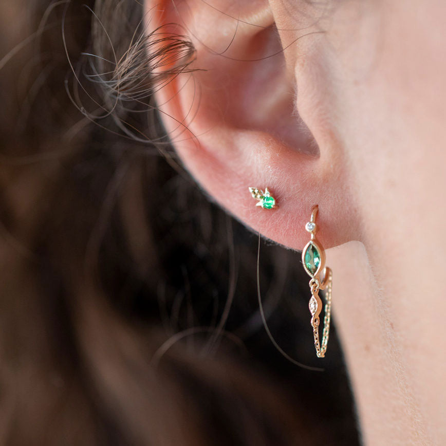 Green Tsavorite Earring