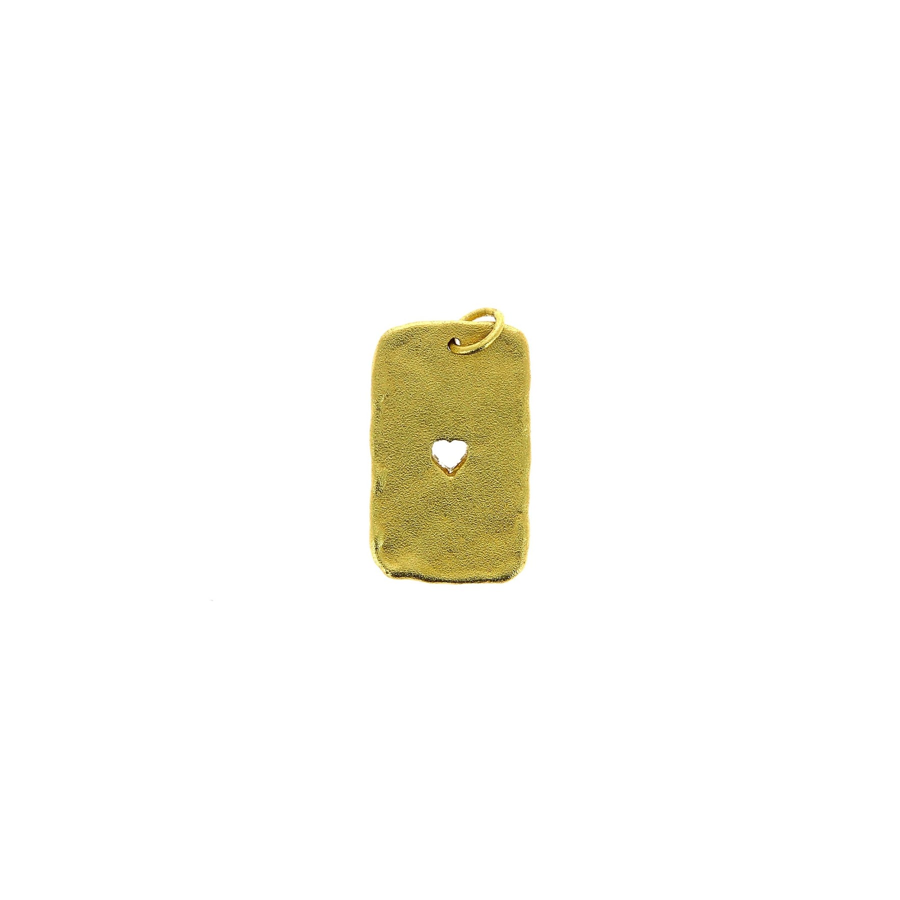 Heart tag charm yellow gold