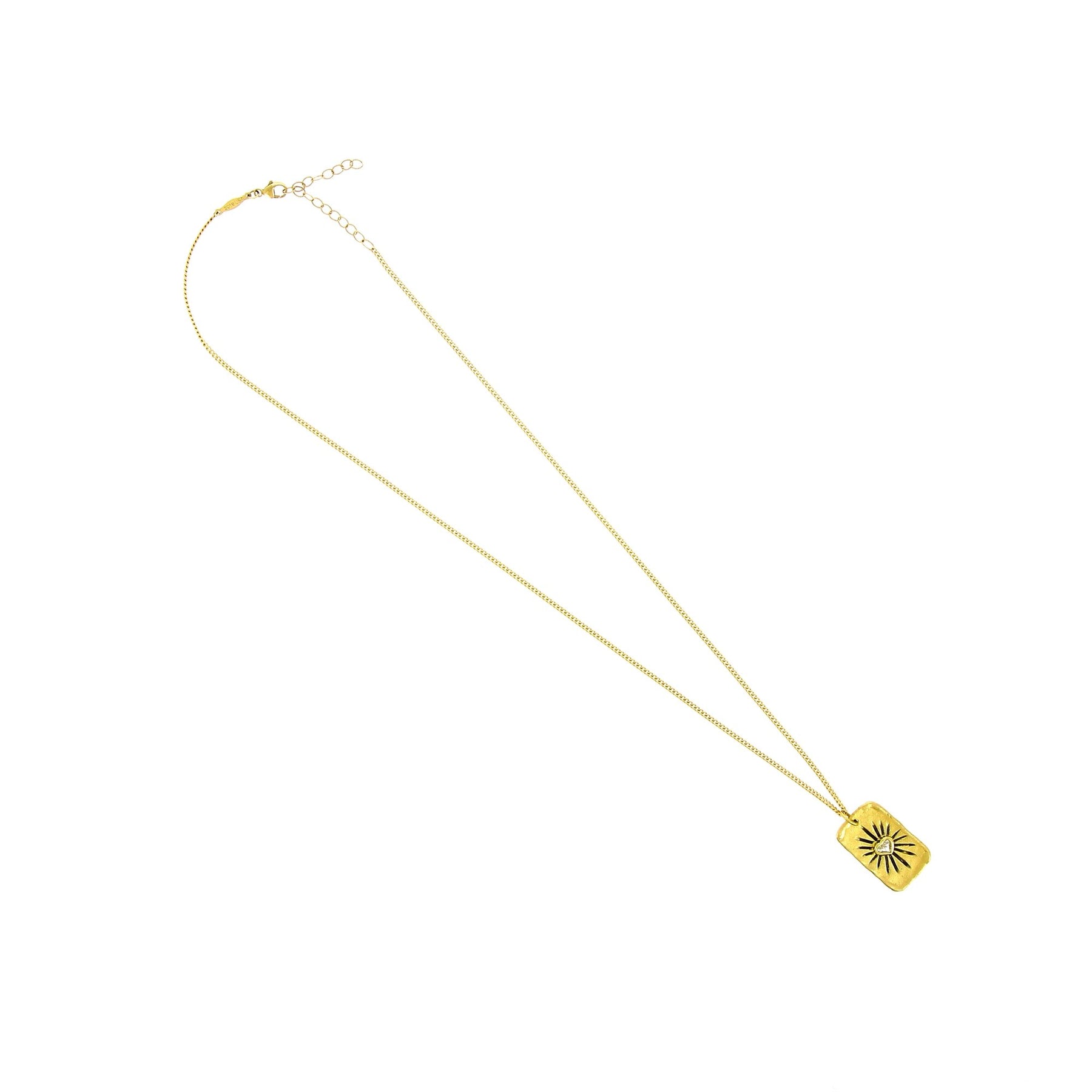 Heart tag charm yellow gold