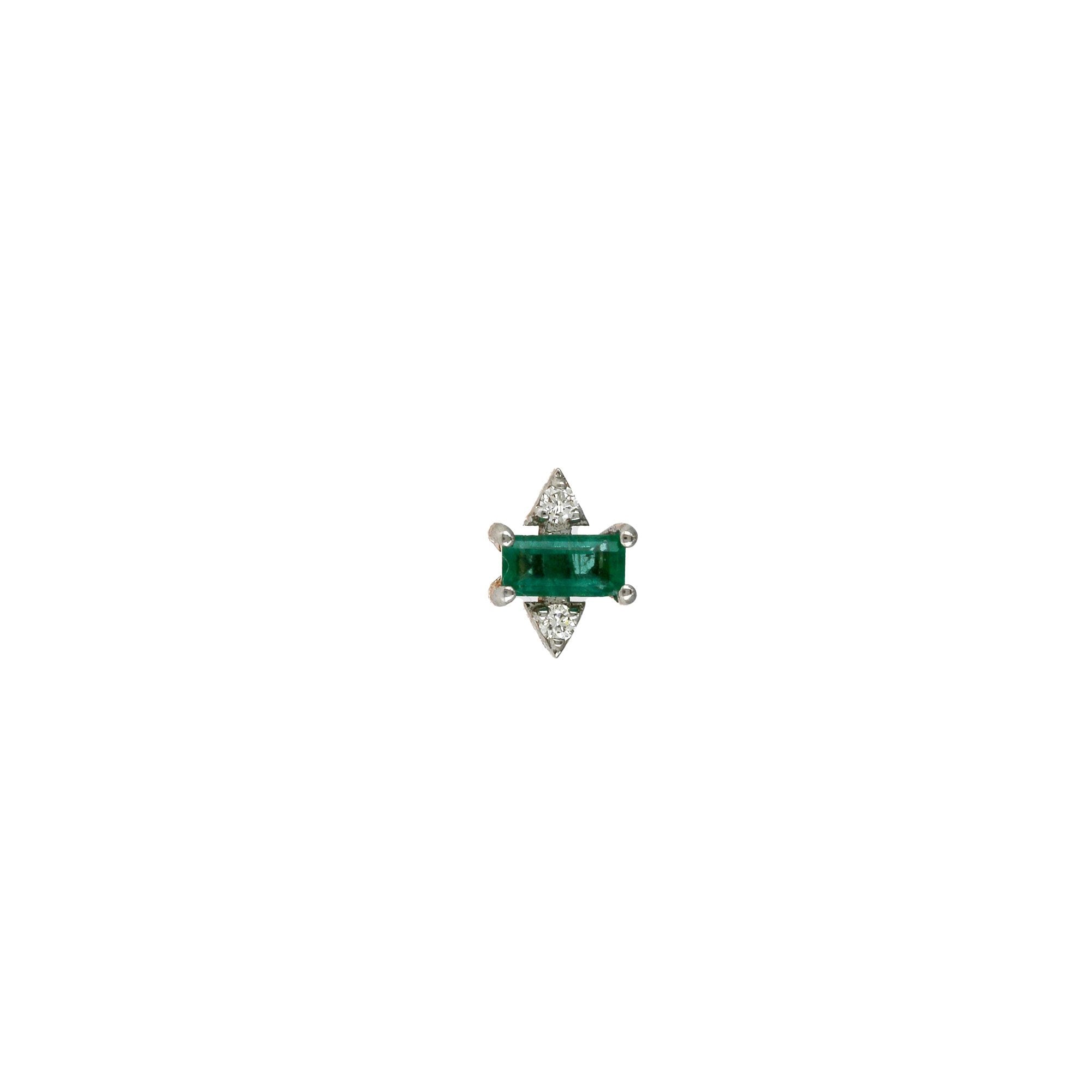 Hypnose Emerald and White Diamond Stud