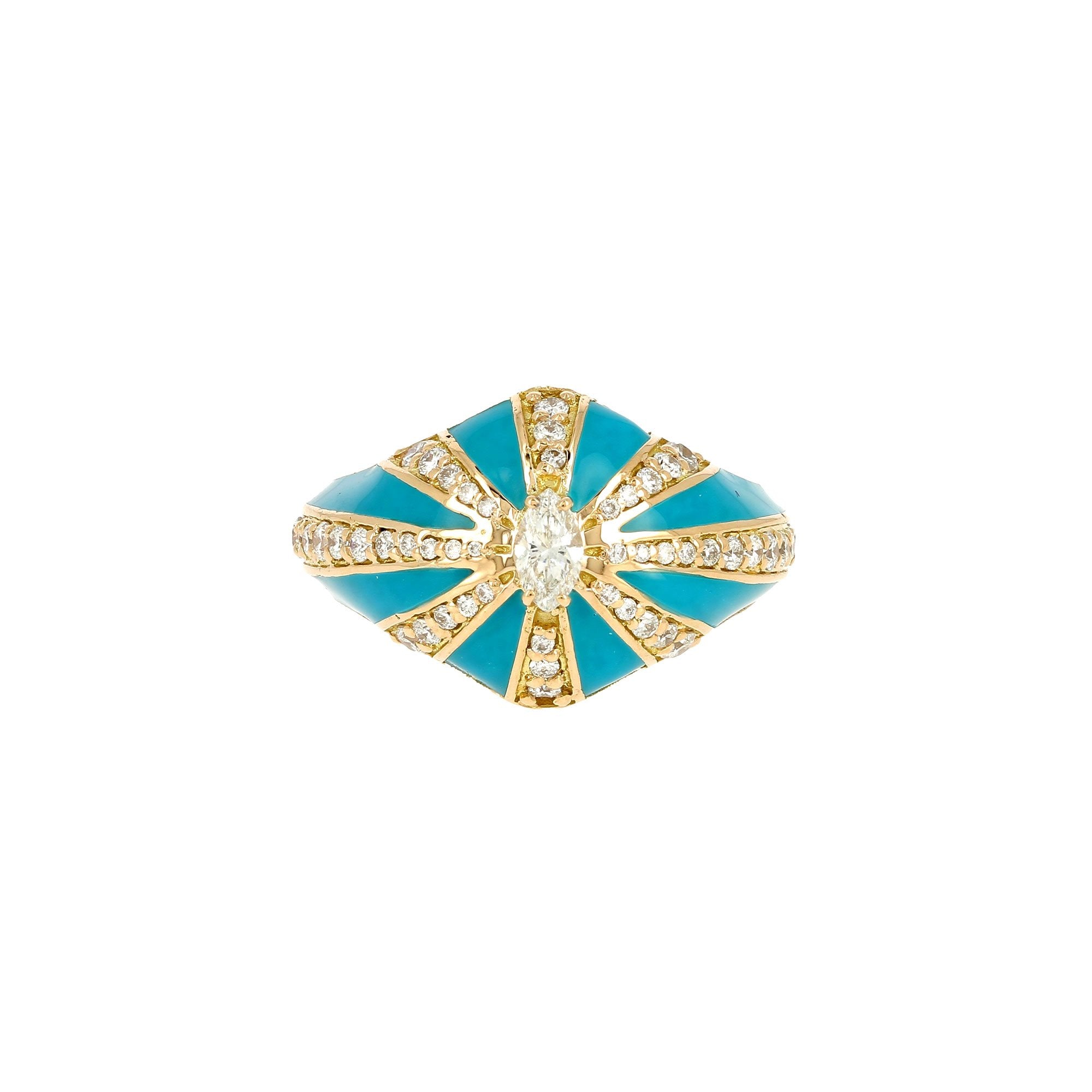 Lila Turquoise Enamel Ring