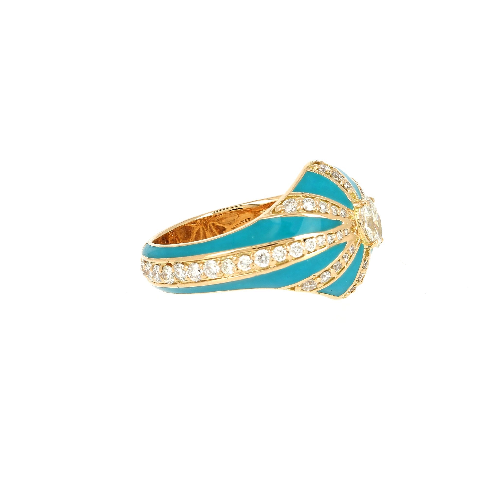 Lila Turquoise Enamel Ring