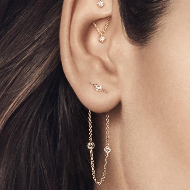 Handmade Wing helix to lobe hoop chain earring, 18g ear cartilage chain  jewelry | eBay