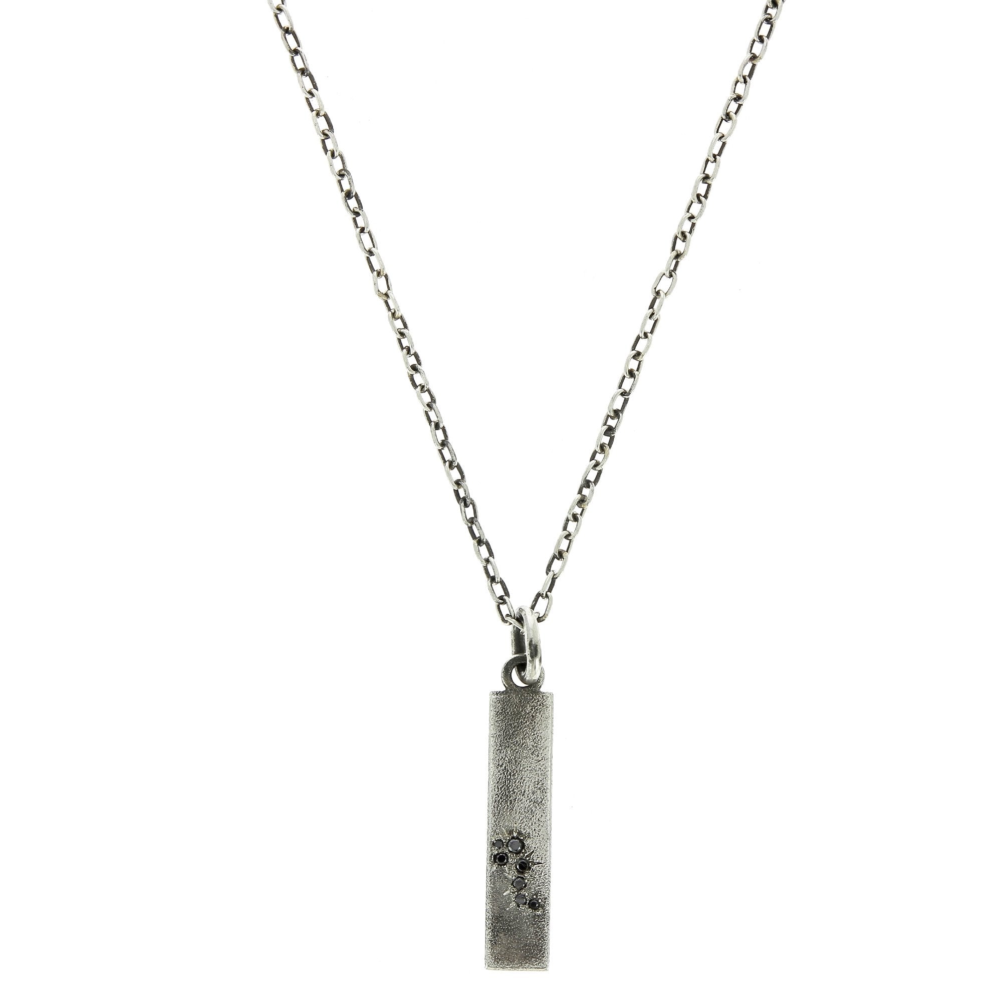 Long Tag with Black Diamond Necklace