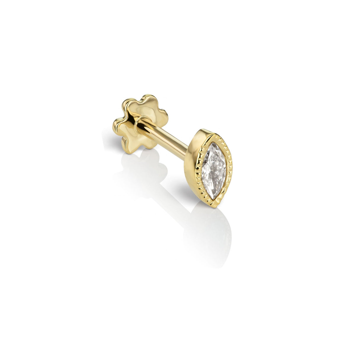 Marquise Earring Yellow Gold 8mm